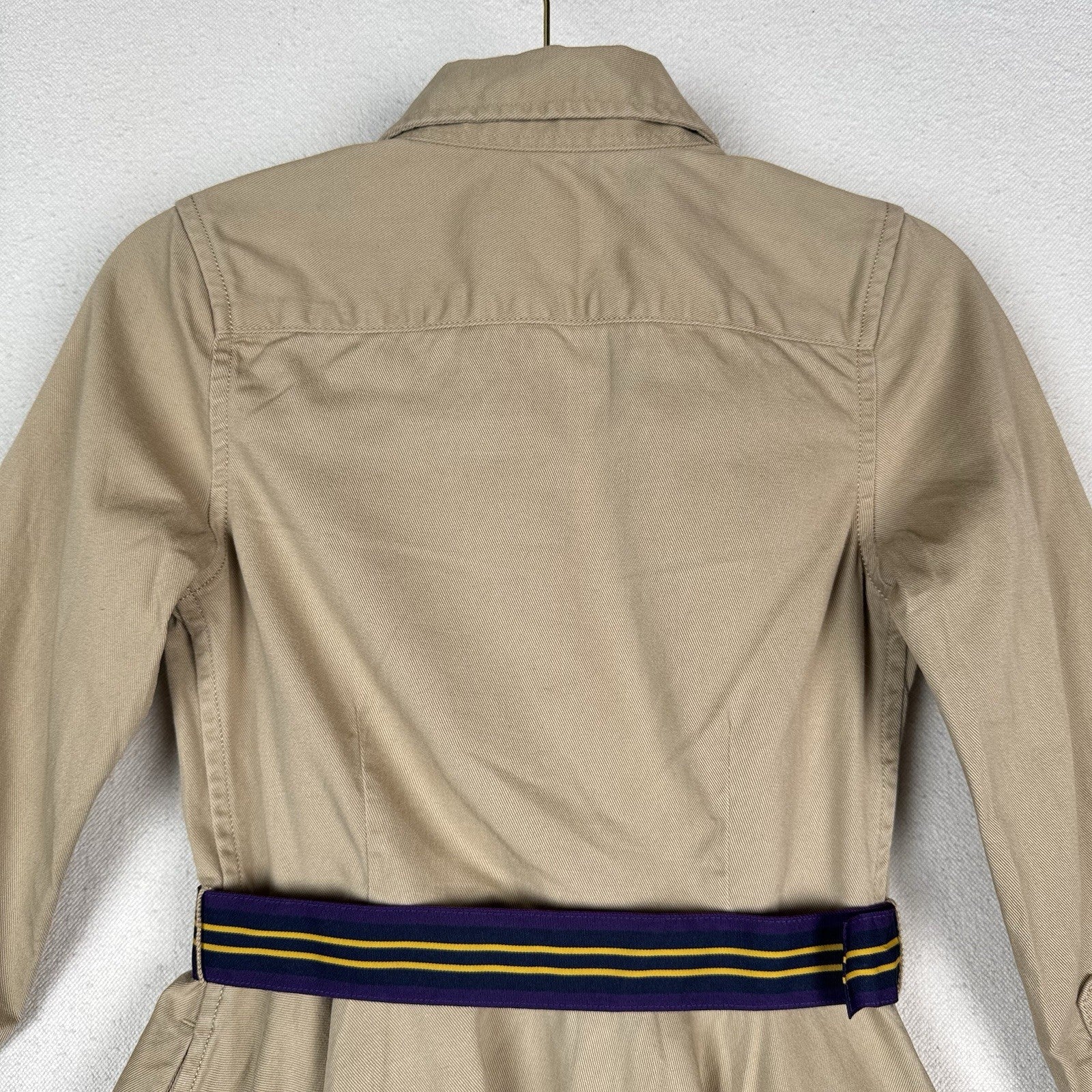 Polo Ralph Lauren Girls 6 Belted Cotton Chino Shirtdress With Pockets