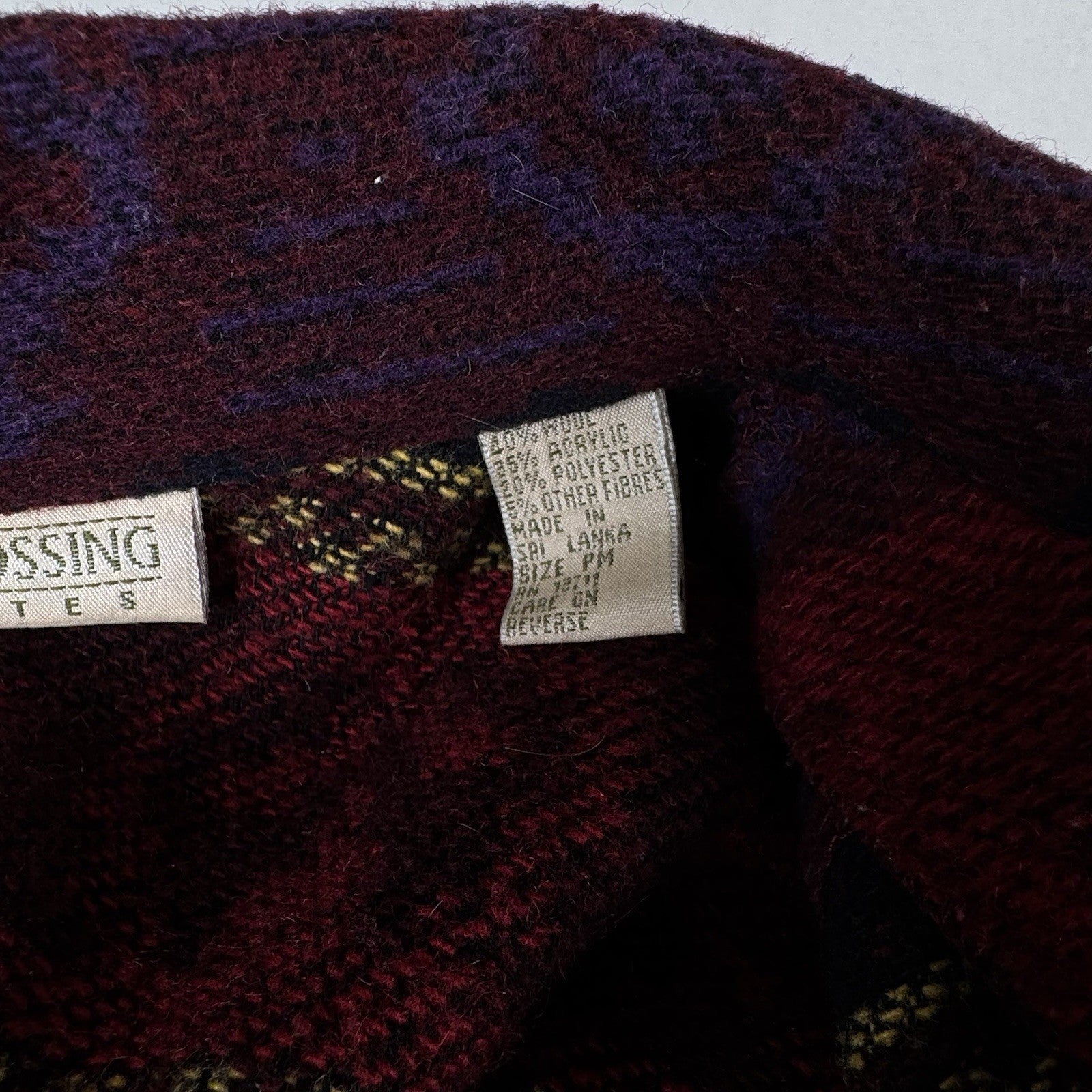 Vintage Wool Aztec Jacket Women Medium Petite Red Southwestern Navajo Barn 90s