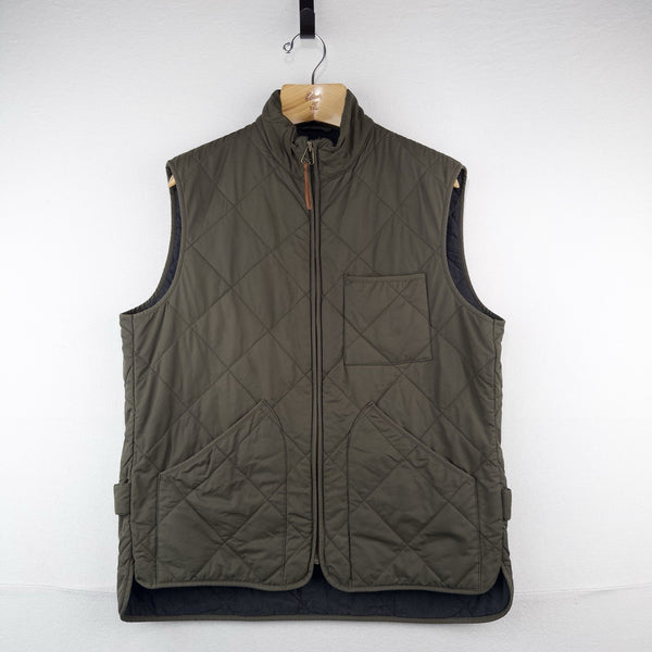 J.Crew Sussex Military Quilted Vest Men M Primaloft Insulated NX-361 Heavy Army