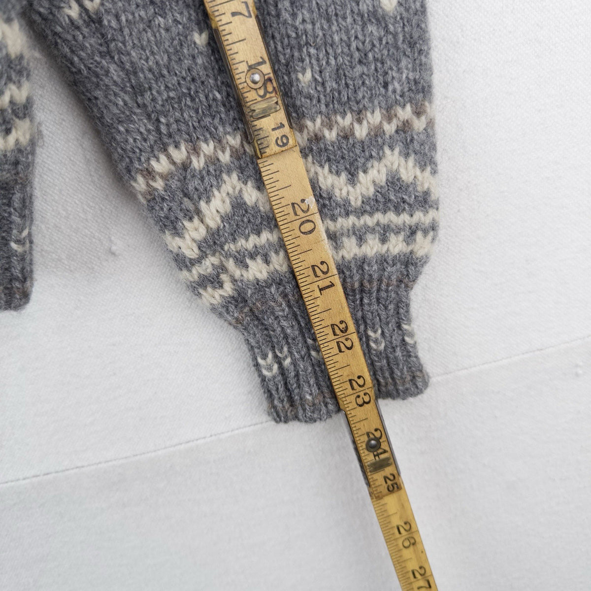 90’s Vtg Cowichan Wool Ski Graphic Fair Isle Sweater Knit Wool Zip Women’s L