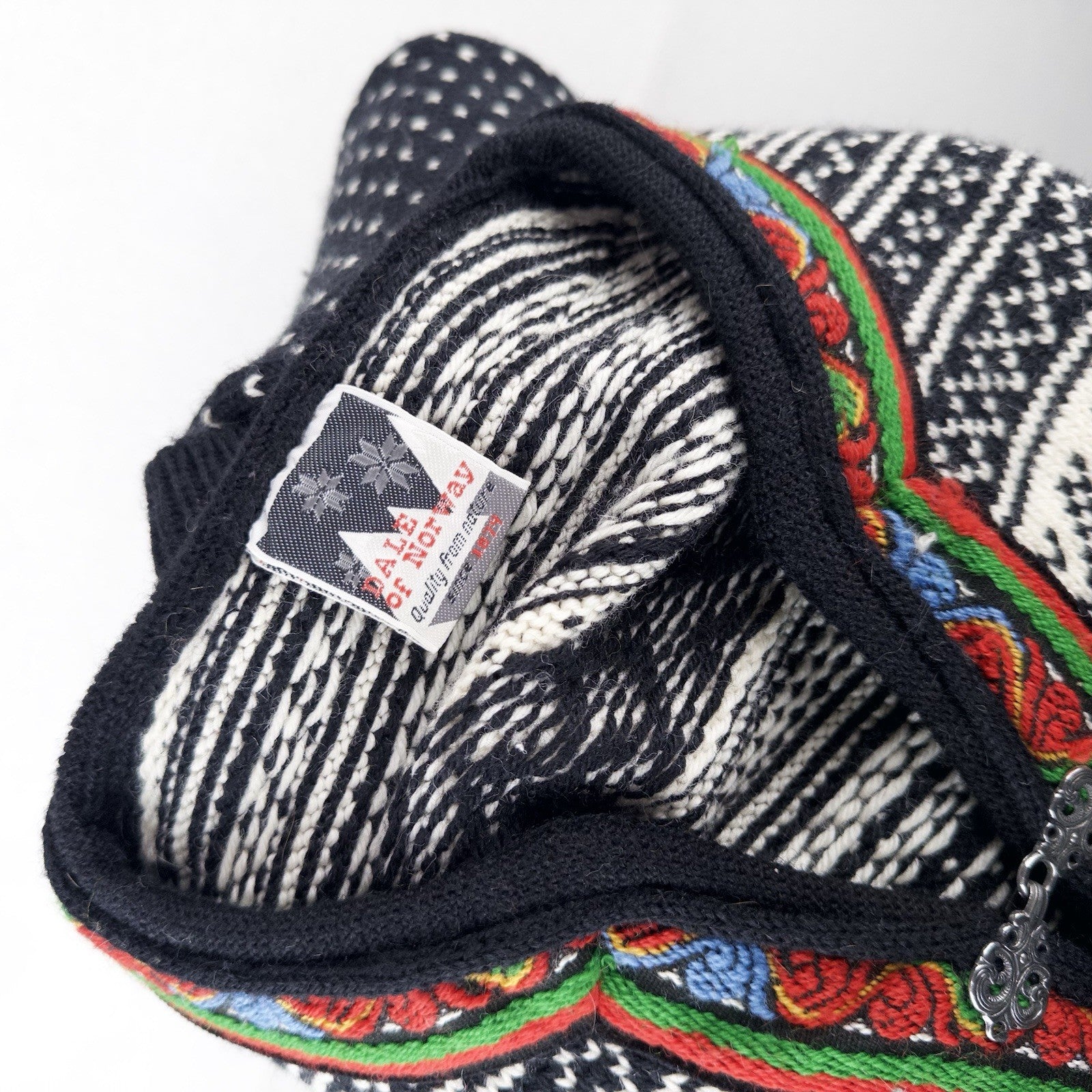 80’s Vtg Dale of Norway Pullover Sweater Men’s Large Fair Isle Wool Knit Black