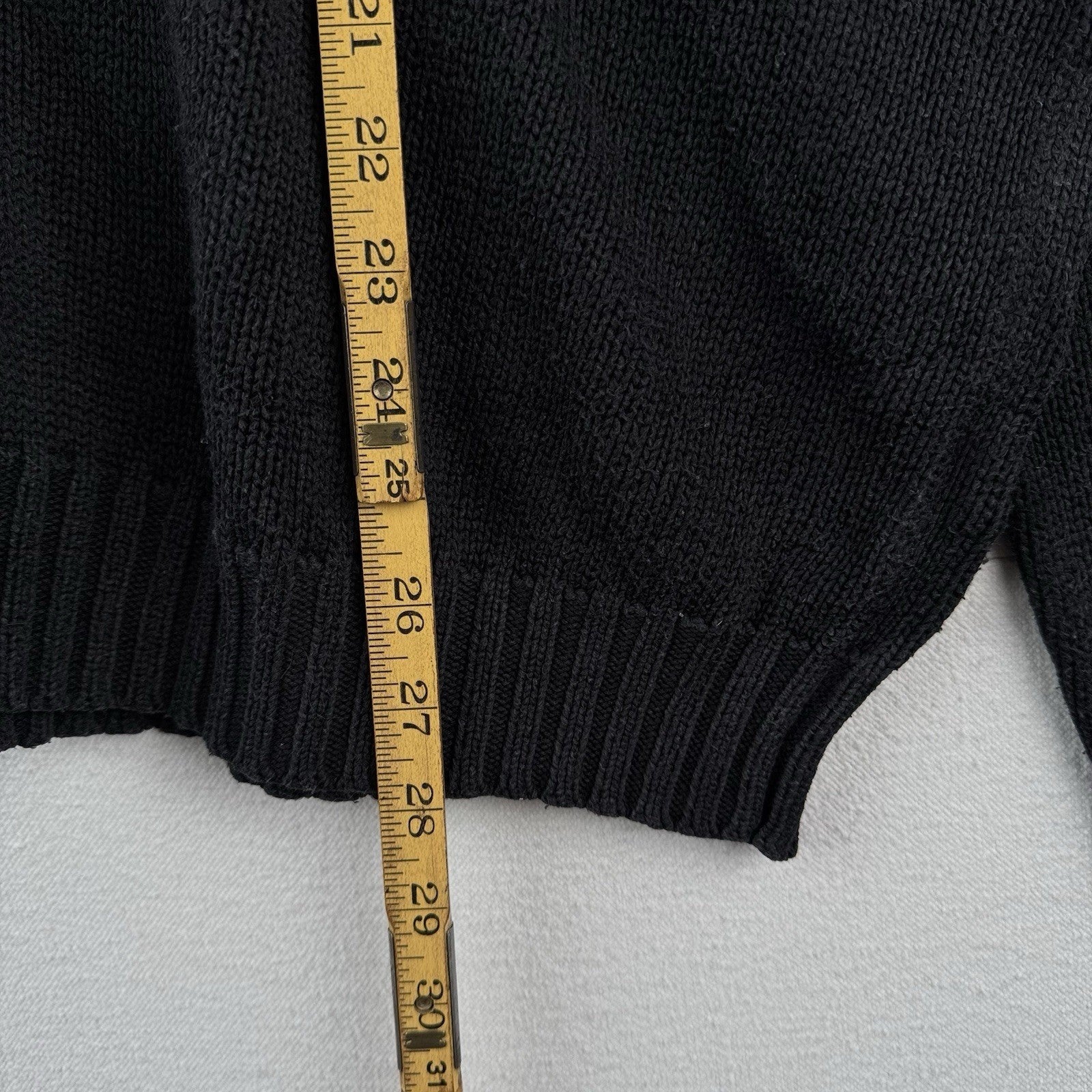 90's Vintage Polo Ralph Lauren Men's XL 100% Cotton Sweater Charcoal Black