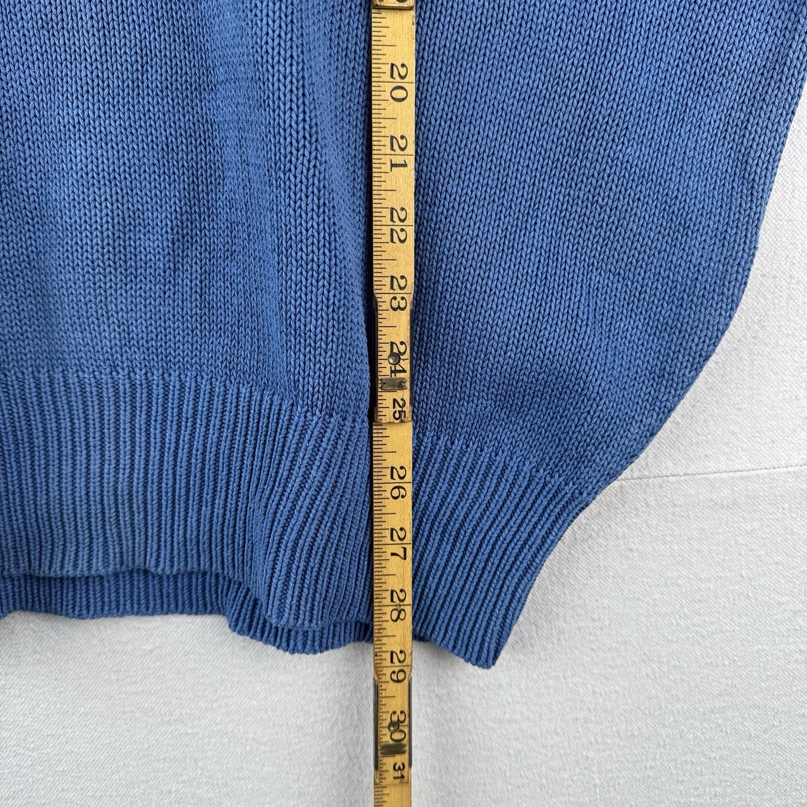 90s Vtg Polo Ralph Lauren Men’s L Cookie Sweater Patch Embroidered Raglan Blue