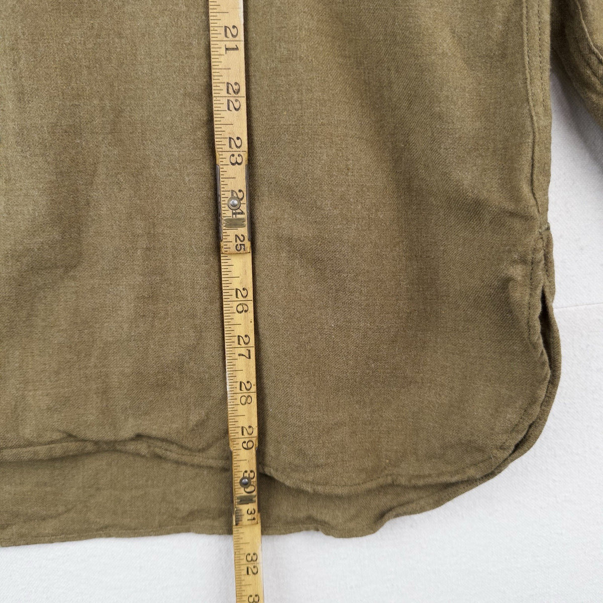 40’s Vtg WWII Wool Gas Flap Army Military Button Uniform Work Shirt Gussets