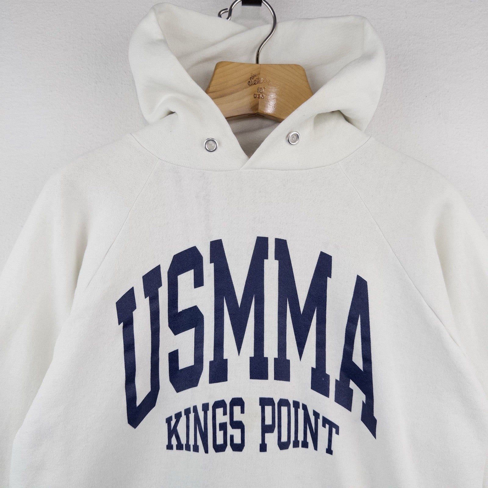 80’s Vtg Champion USMMA Merchant Marine Academy Kings Point XL White Hoodie USA