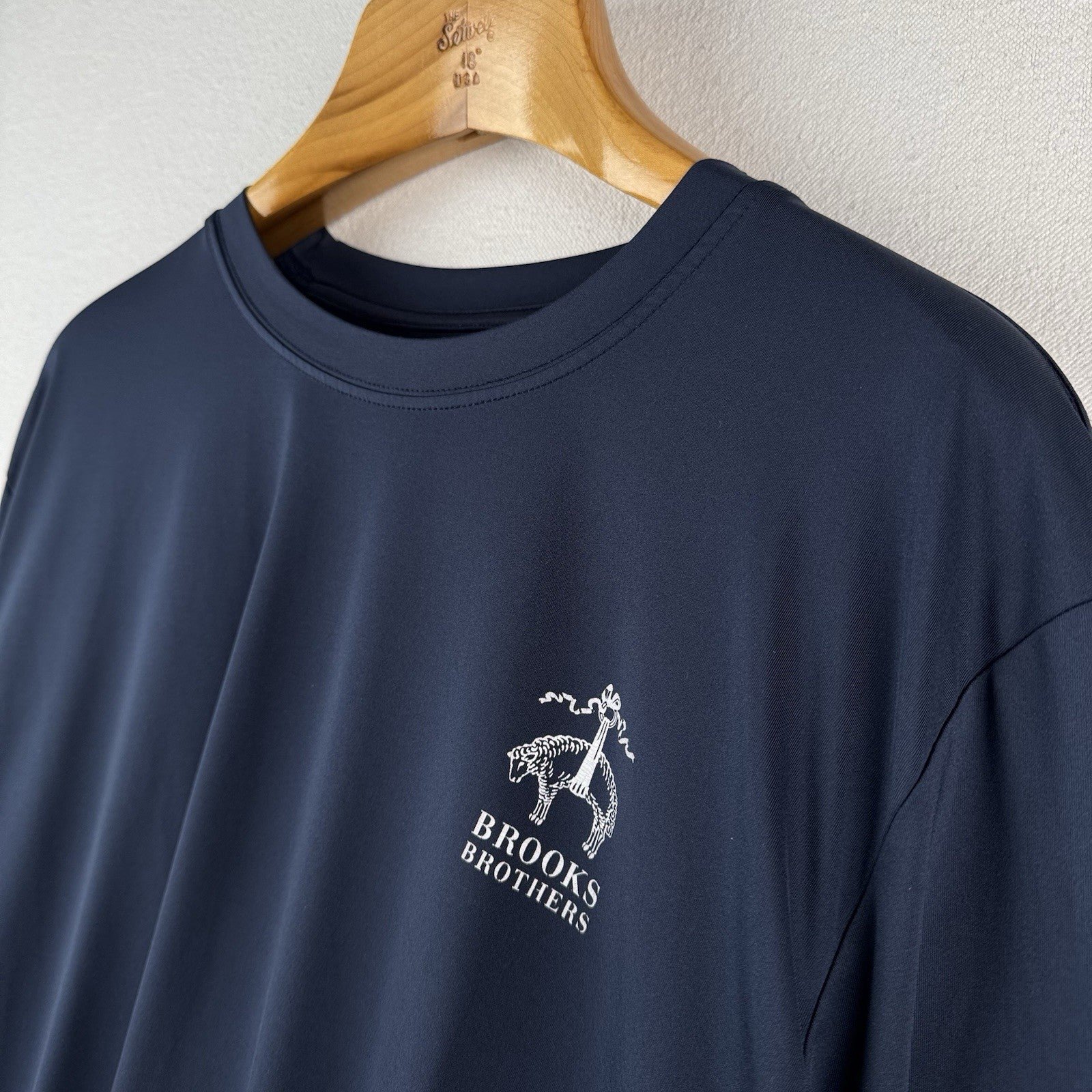 Brooks Brothers Mens Navy Blue Performance Long  Sleeve T-Shirt XL Stretch