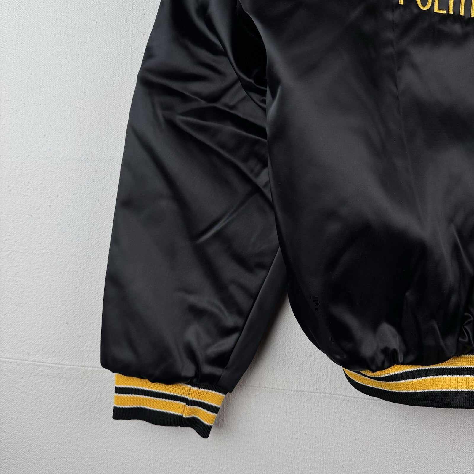 Teamsters Campaign Worker Black Satin Bomber Jacket Men's Small Made USA