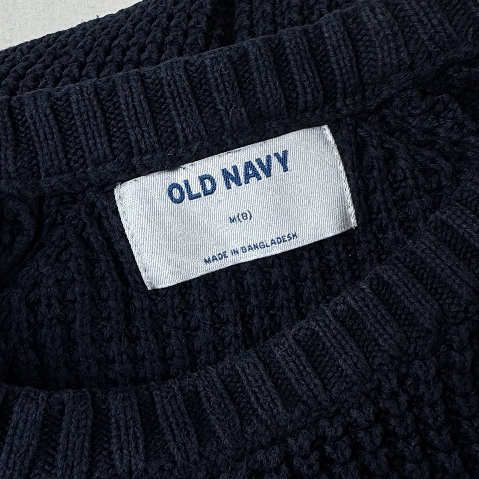 Old Navy Boys Cozy Waffle-Textured Crew-Neck Knit Sweater Youth Medium (8)