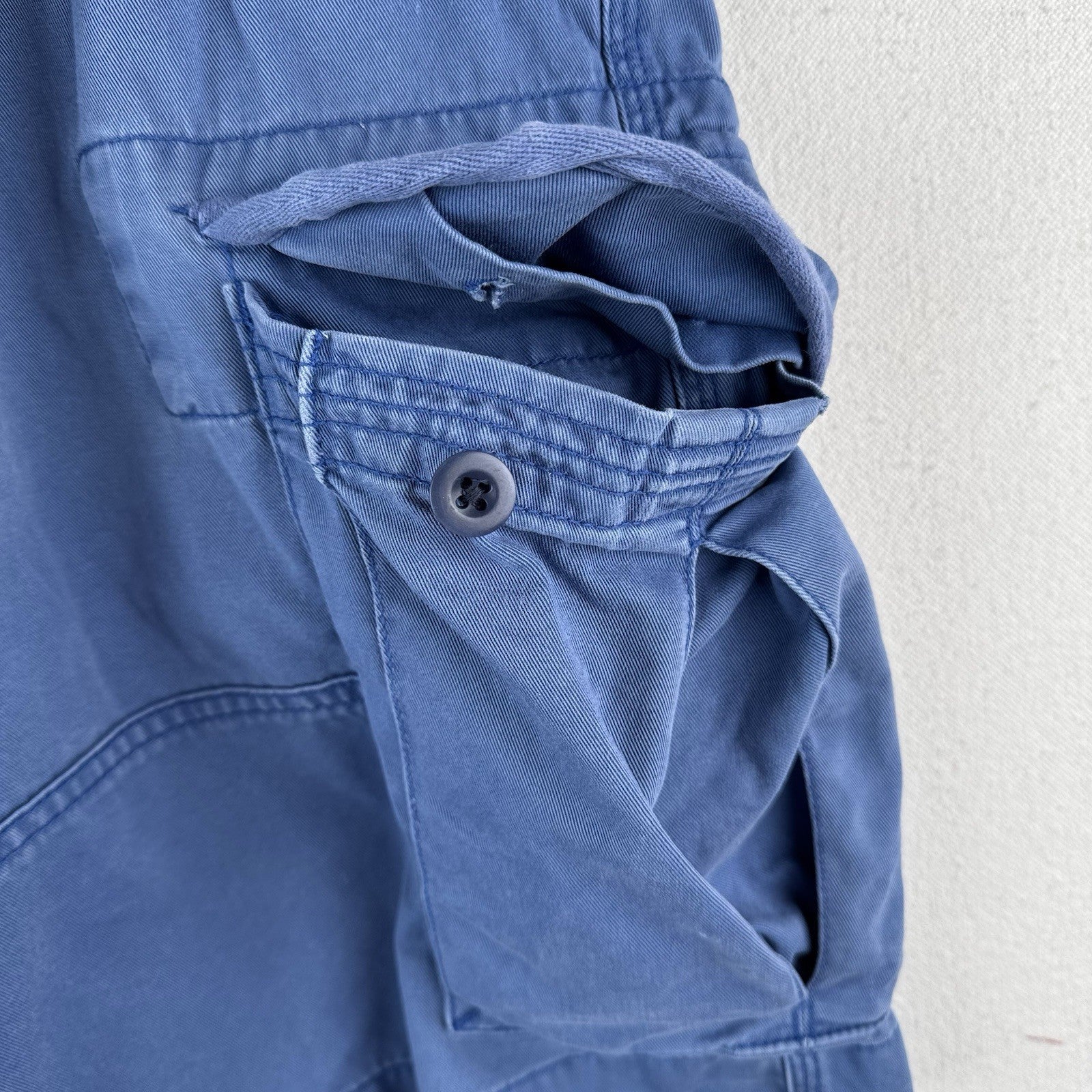Vtg Polo Ralph Lauren Chino Classic Cargo Shorts Vintage Blue Stonewash 36x9
