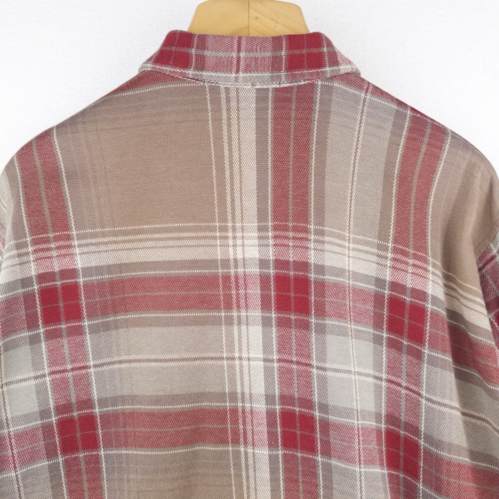 90’s Vtg Polo Ralph Lauren Men’s M Tan Brown Plaid Half Button Popover Shirt