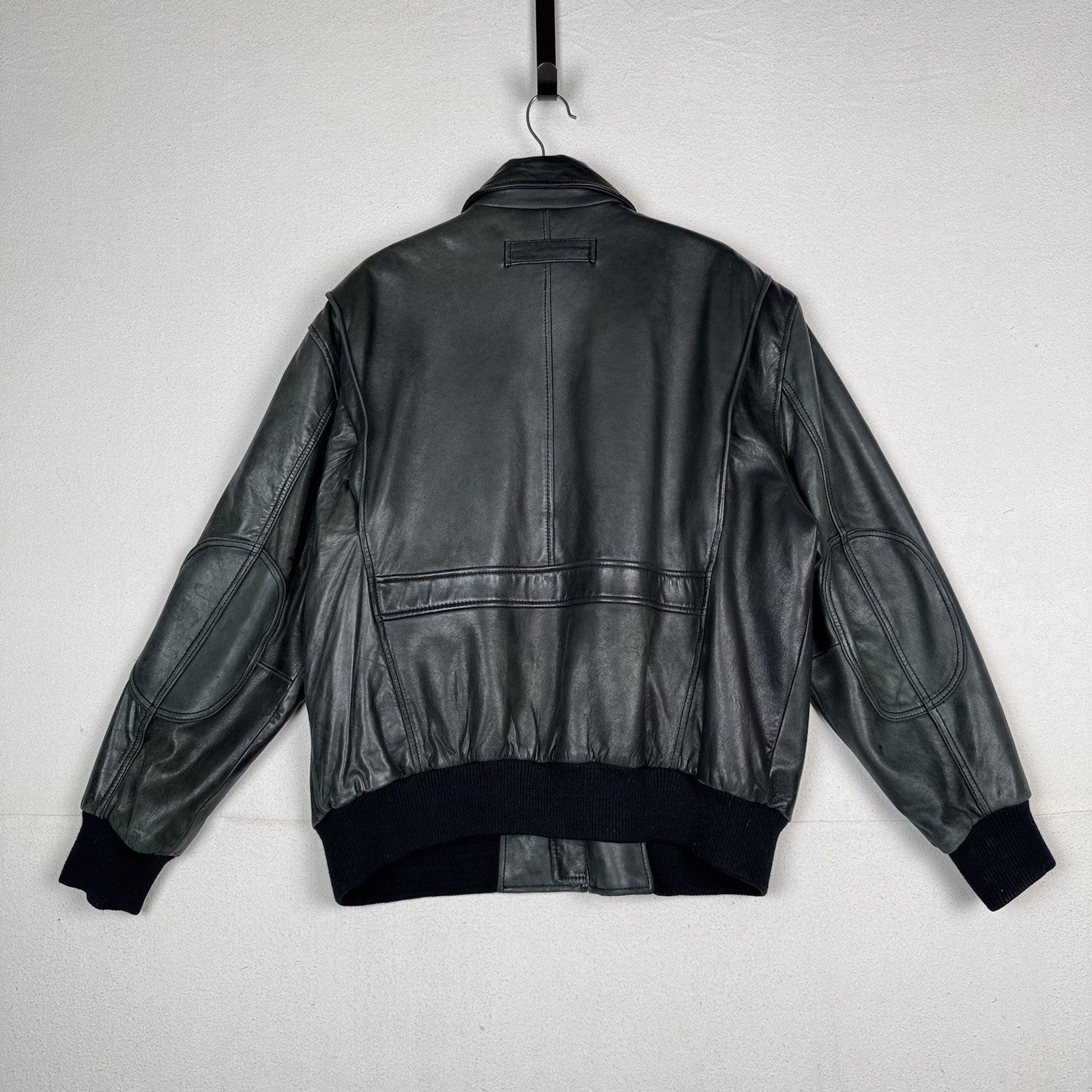 Roundtree And Yorke Genuine Lamb Skin Soft Leather Bomber Jacket Men’s XL Green
