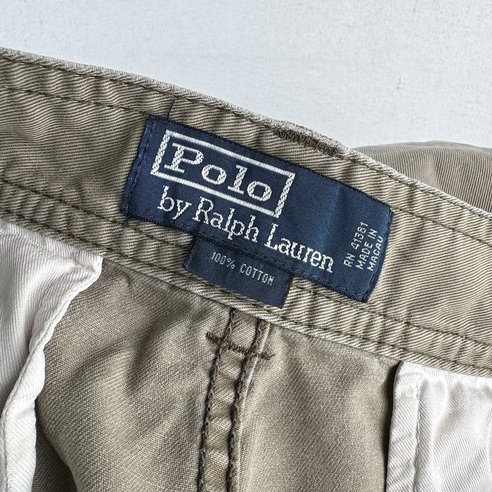 Polo Ralph Lauren Chino Classic Cargo Shorts Vintage Tan Khaki Men's 30x9