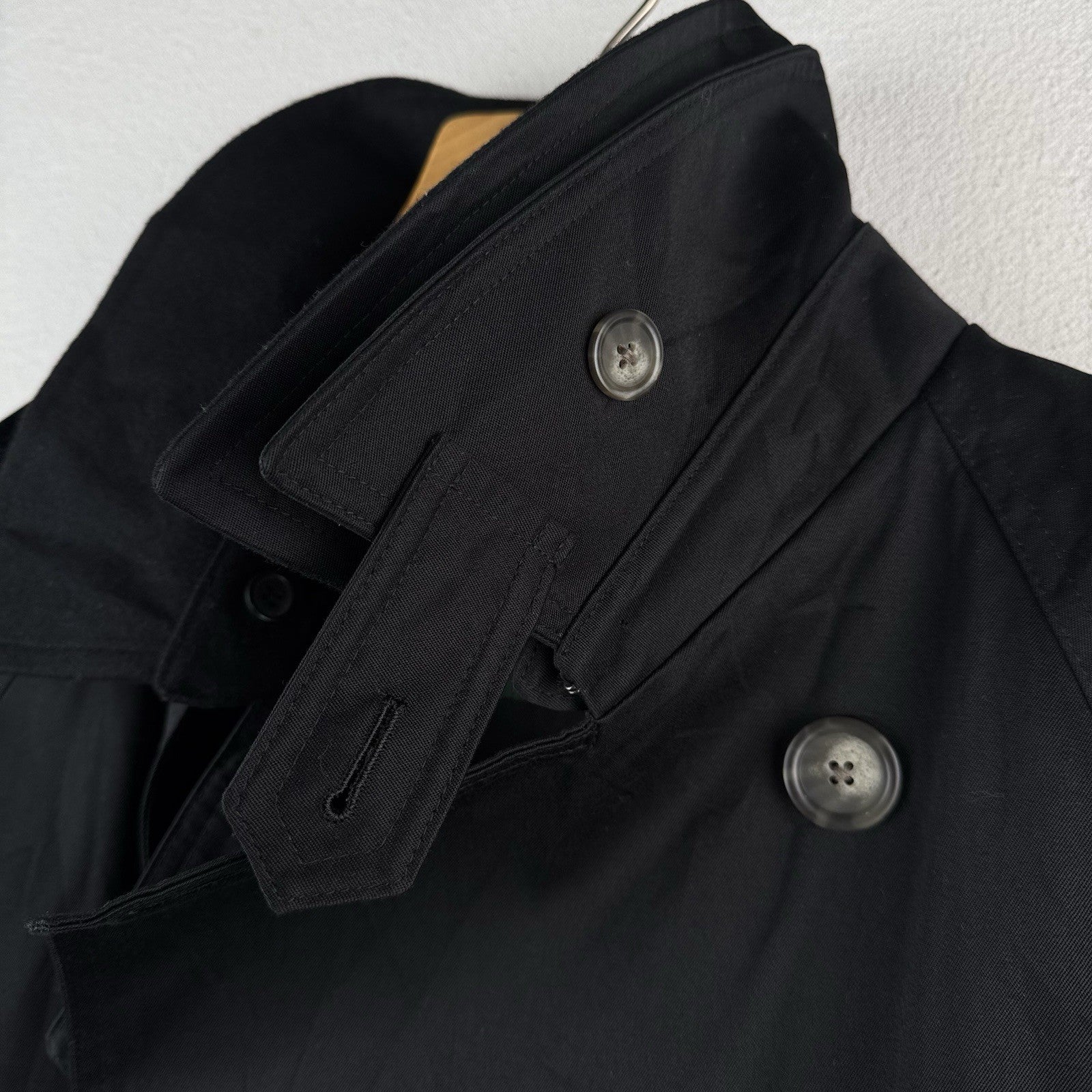 Ralph Lauren Black Trench Coat OverCoat Quilted Cotton Blend Lined Insulated 48R