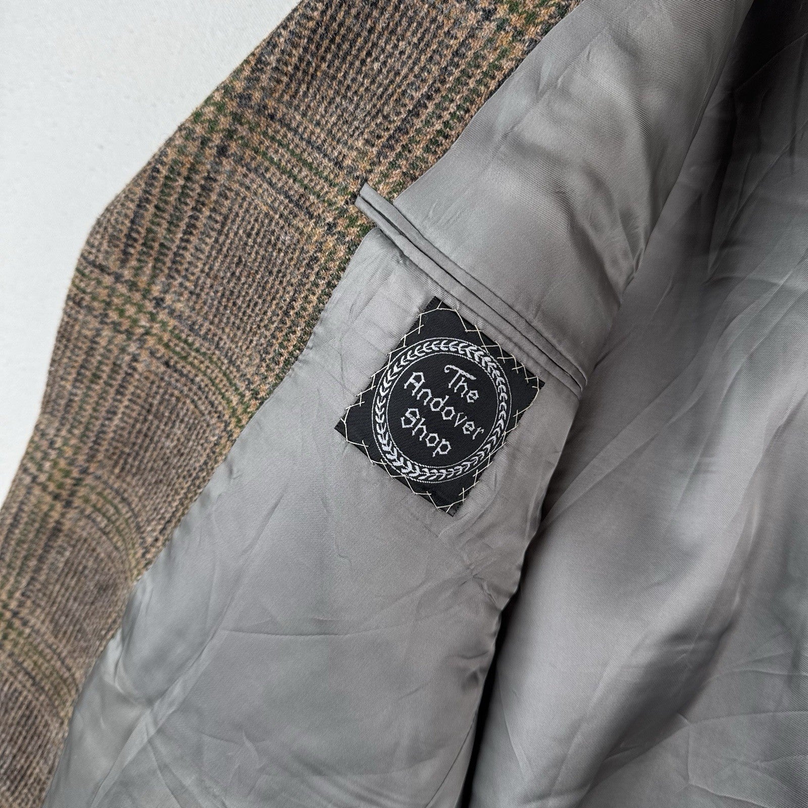 The Andover Shop Plaid Tweed Wool Blazer Jacket Sport Coat Men’s 42 21”x30” USA