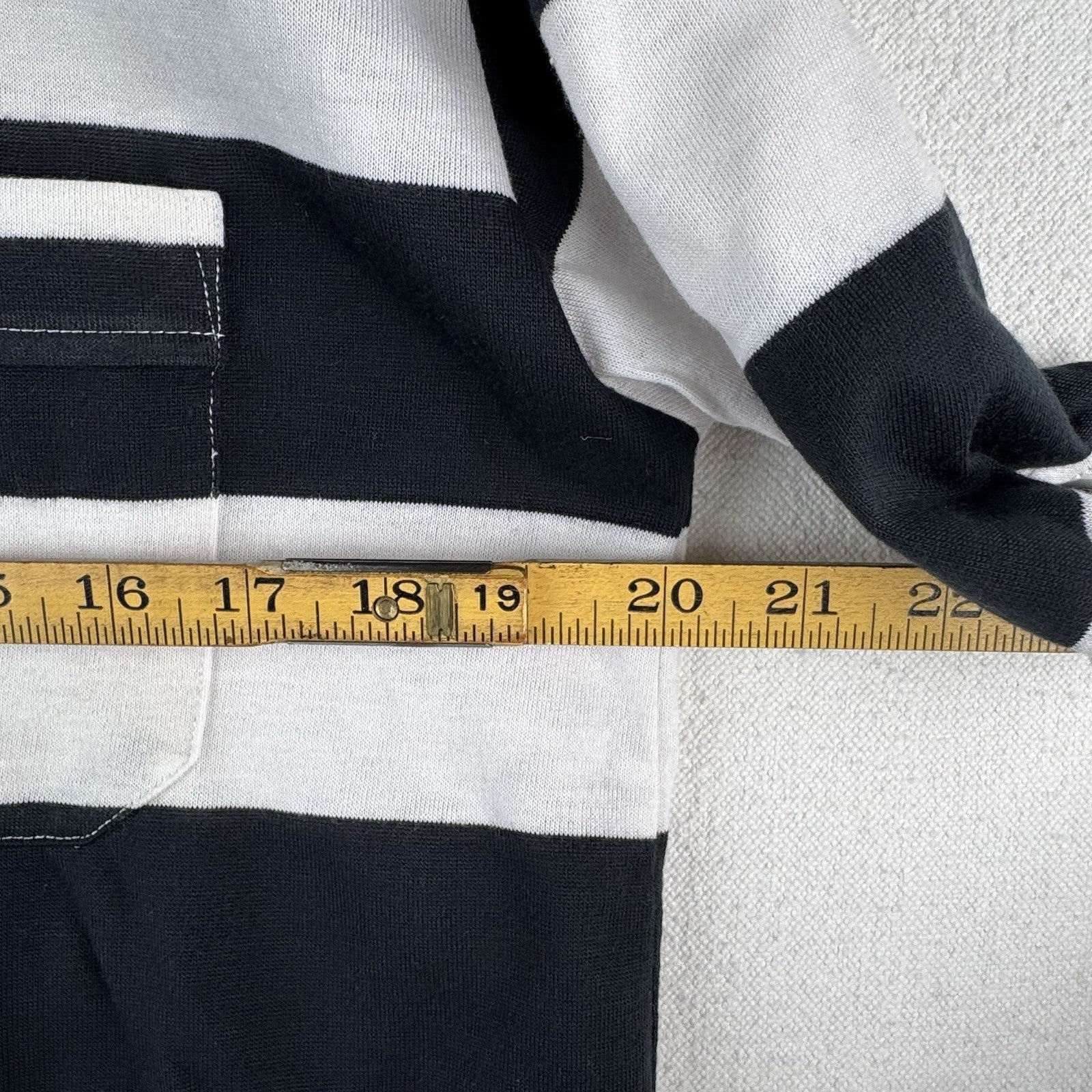 Vtg Jordan Christopher Thin Polo Shirt Men's Medium Stripe Pocket Short Sleeve