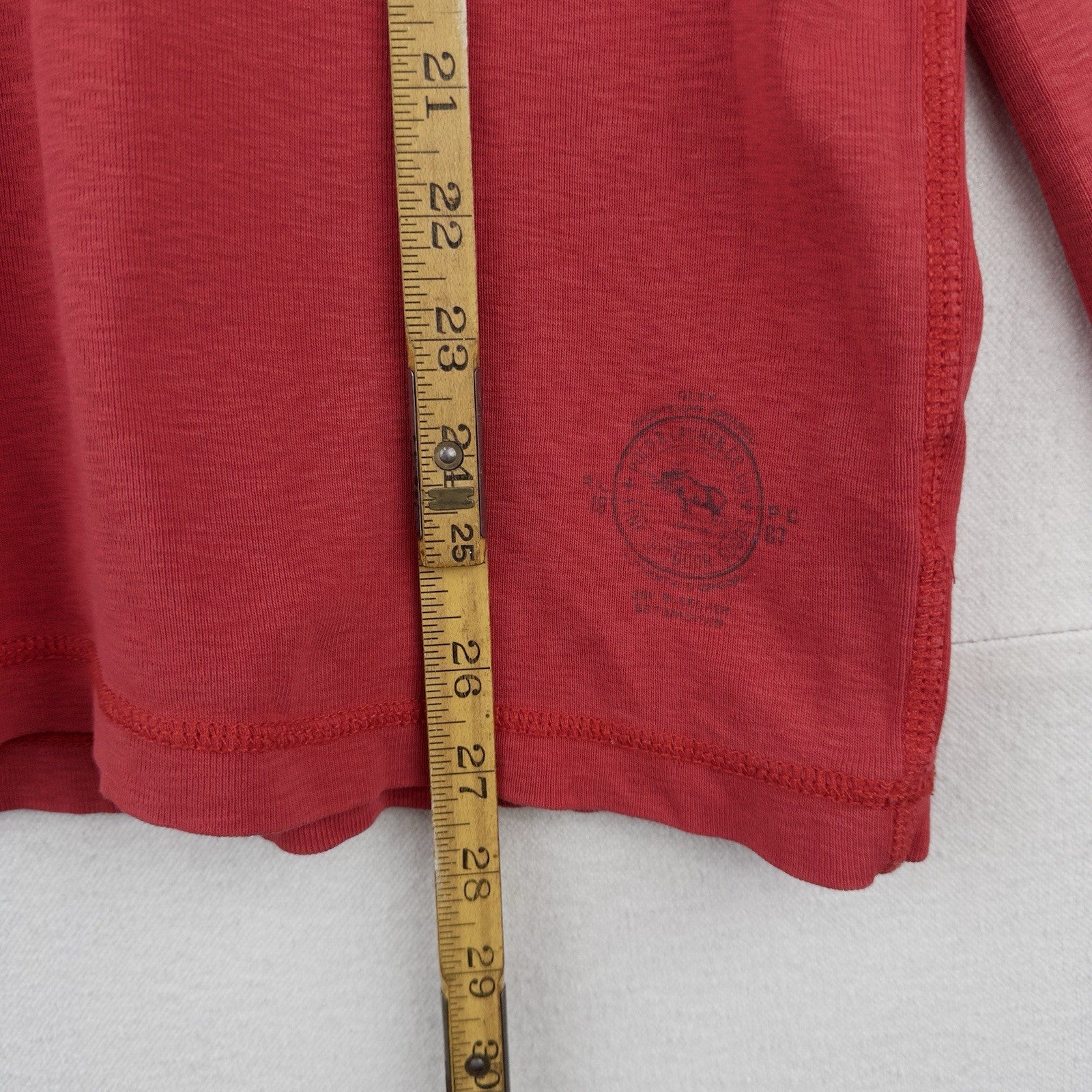 90's Vtg Polo Ralph Lauren Men's L Slub Jersey Long Sleeve Henley Shirt Coral Re
