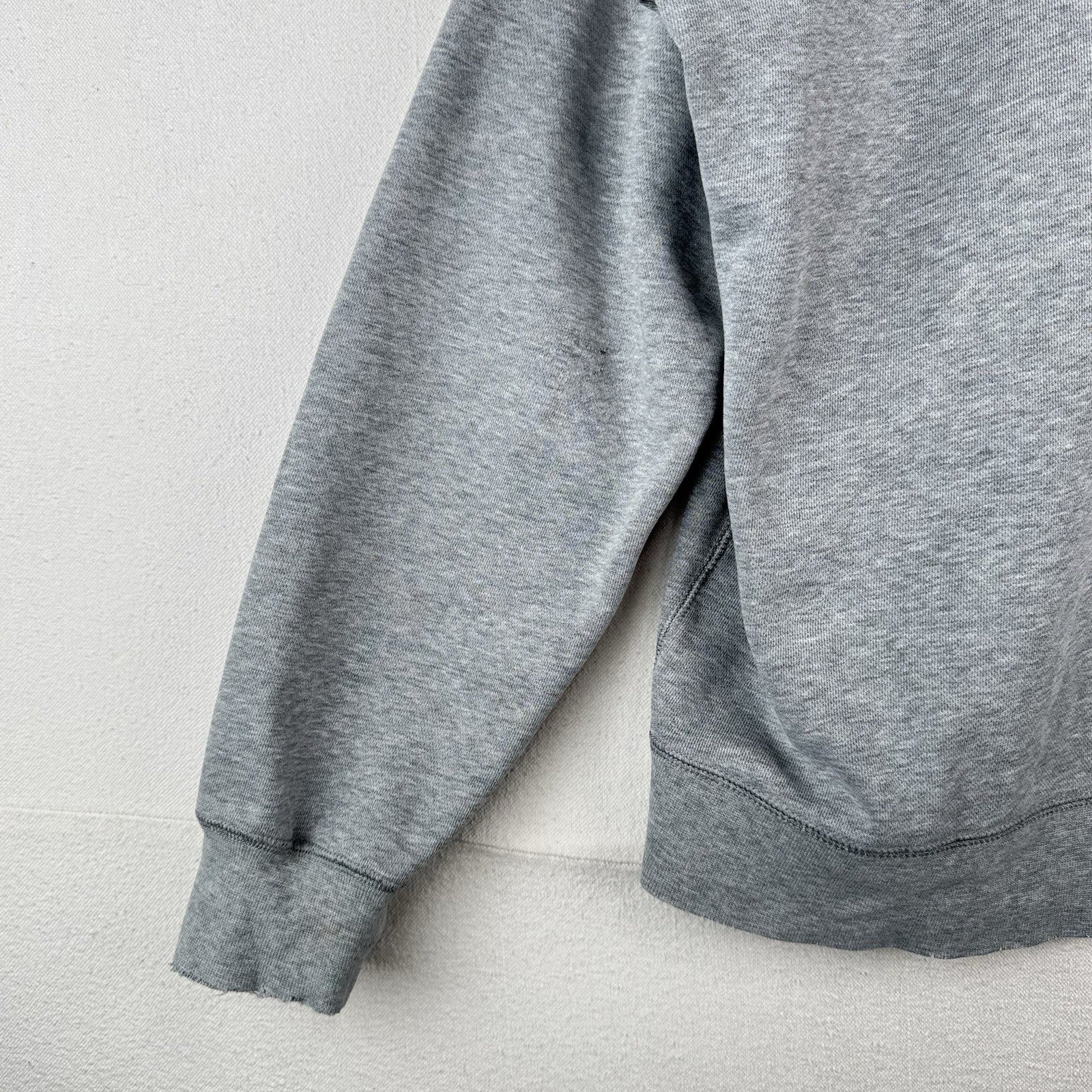 90’s Vtg Nike Swoosh Pullover Hoodie Grey Sweatshirt Red Tag Men’s L *Distressed