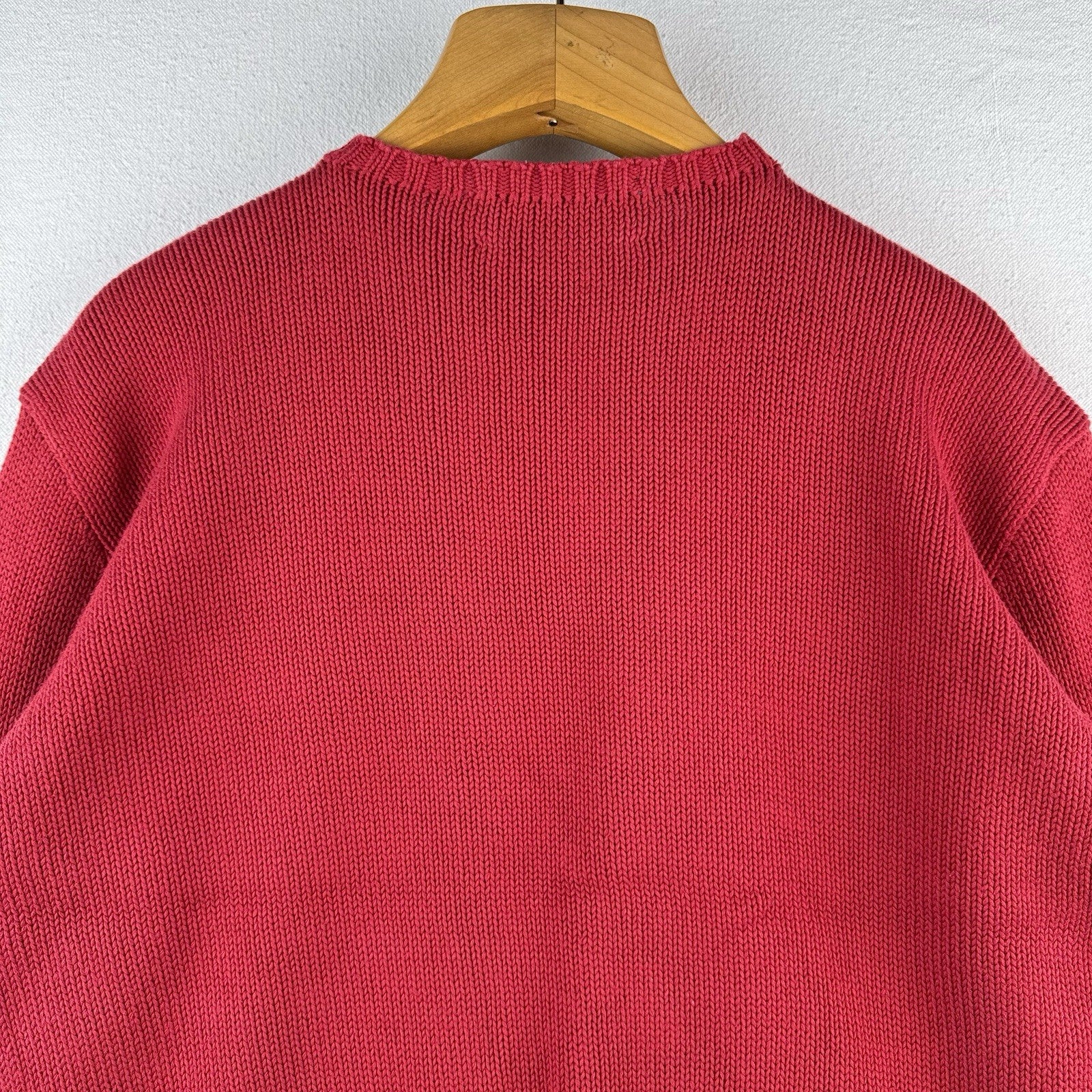 Vintage Ralph Lauren Polo Sport Men’s L 100% Cotton Crewneck Sweater Red