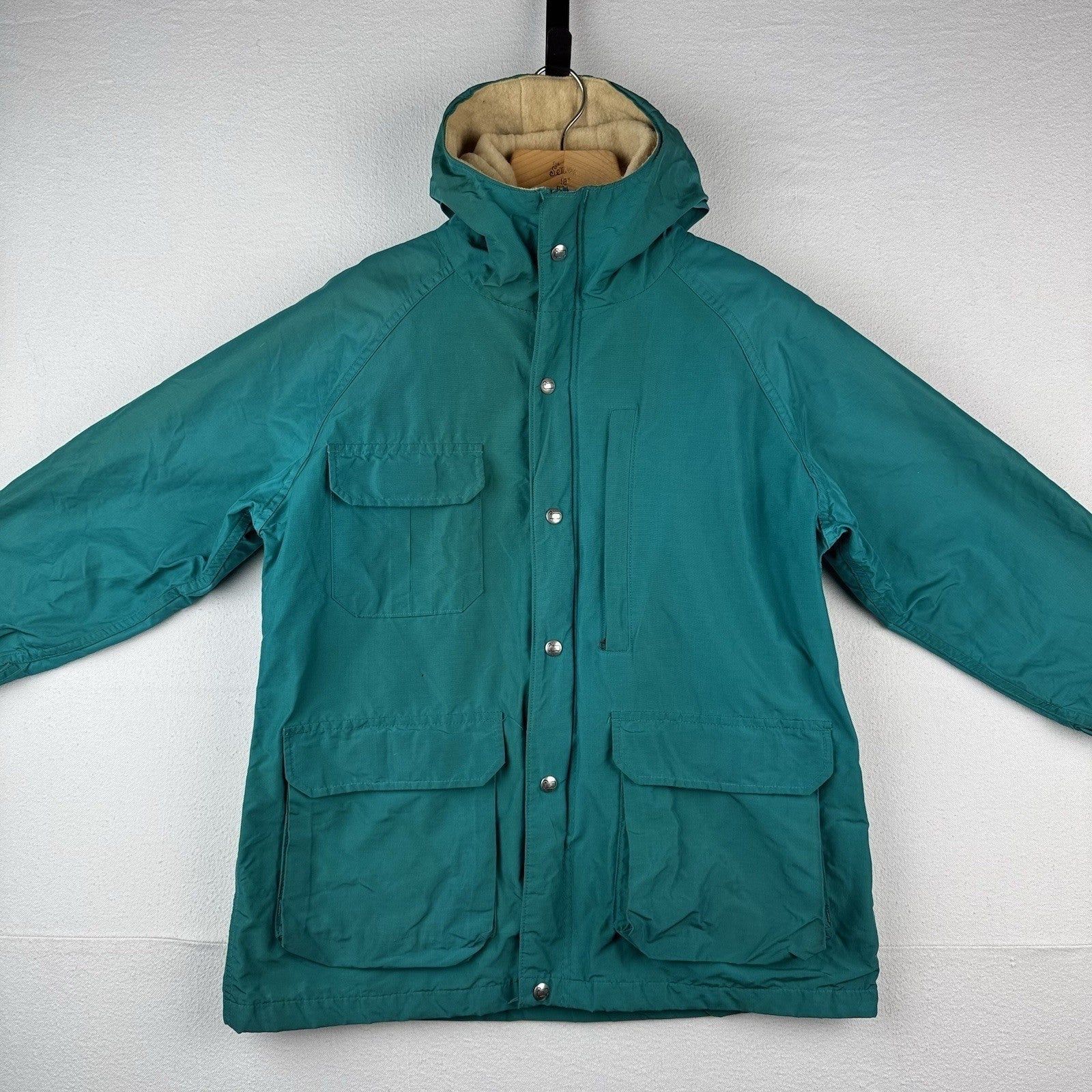 Vtg Woolrich Womens Large Wool Blend Blanket Lined Jacket Barn Chore Coat Green