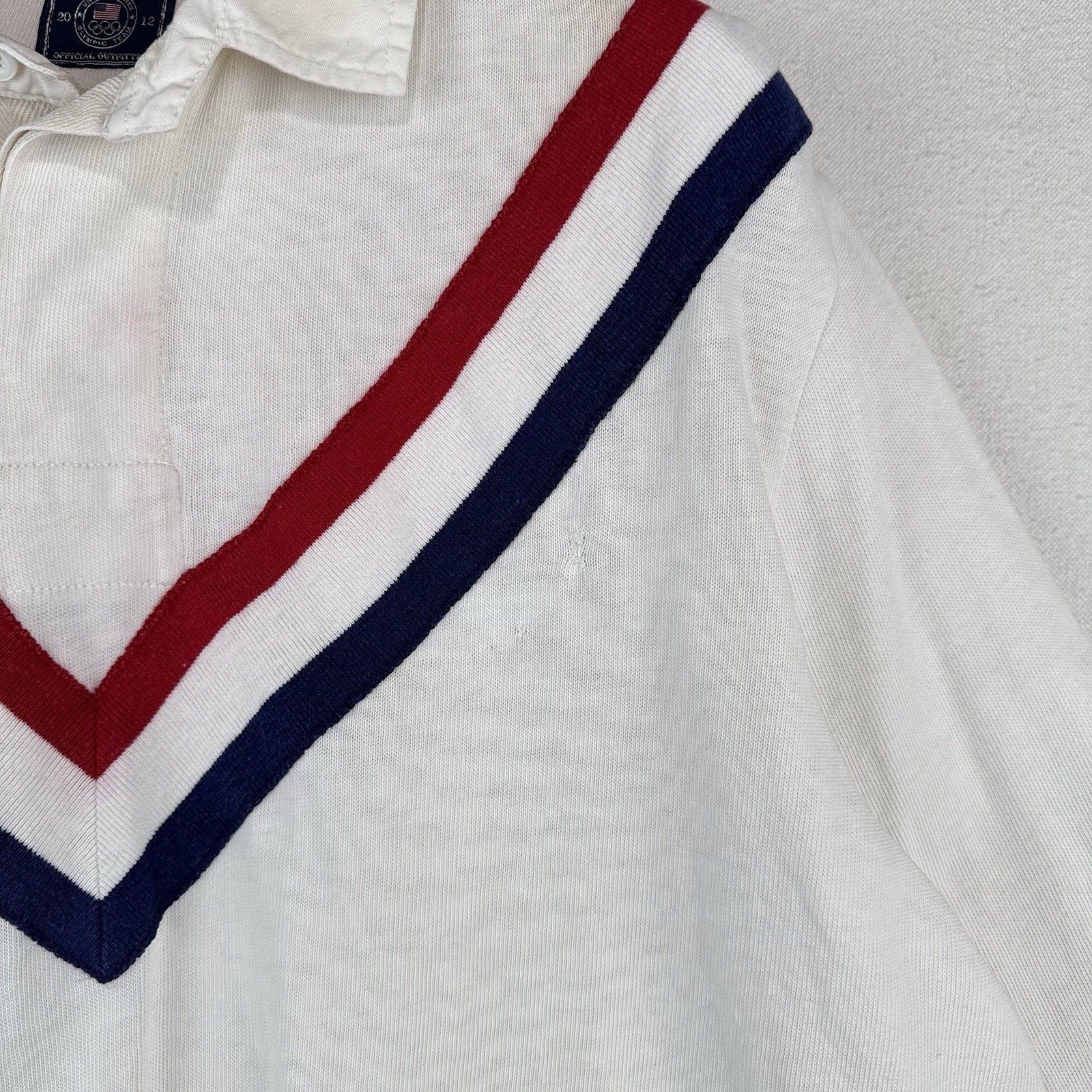 2012 Vtg Polo Ralph Lauren US Olympic Chevron Rugby Chariots Fire Custom Fit XL