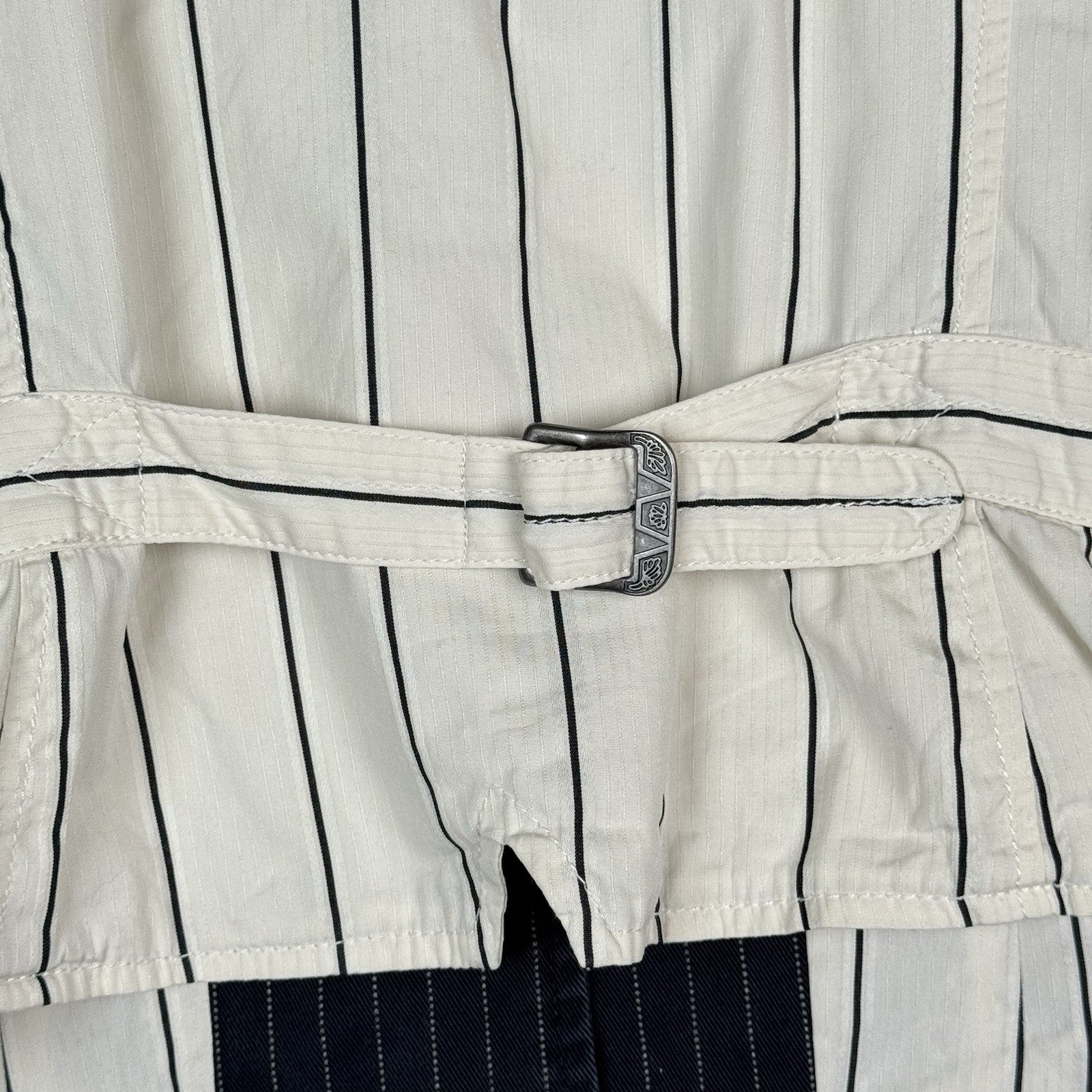 Ralph Lauren Pinstripe Vest Women's Gray & White Waistcoat Classic Medium M