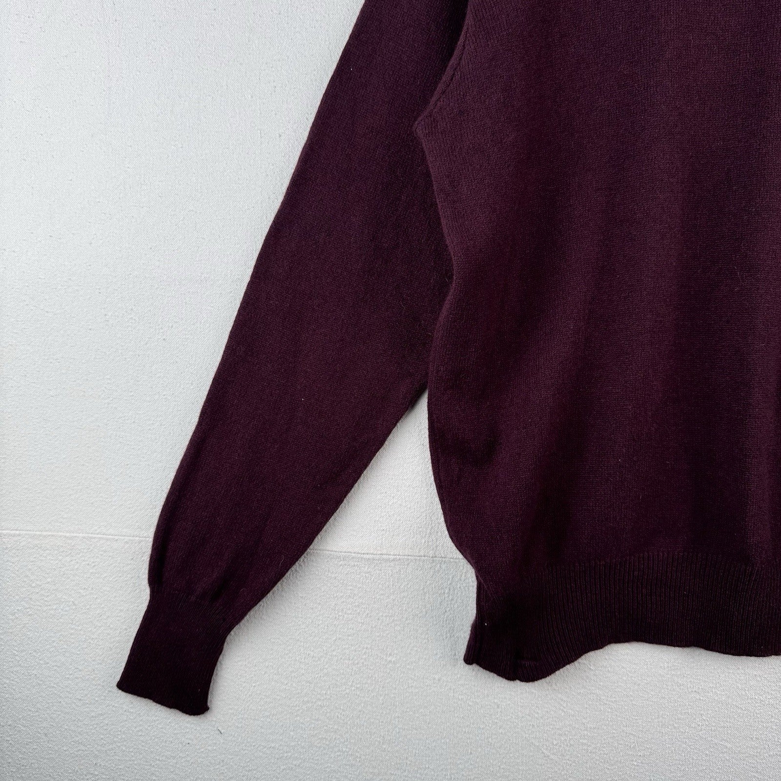 Polo Ralph Lauren 100% Lambswool Long Sleeve Polo Sweater Men's Large Burgundy