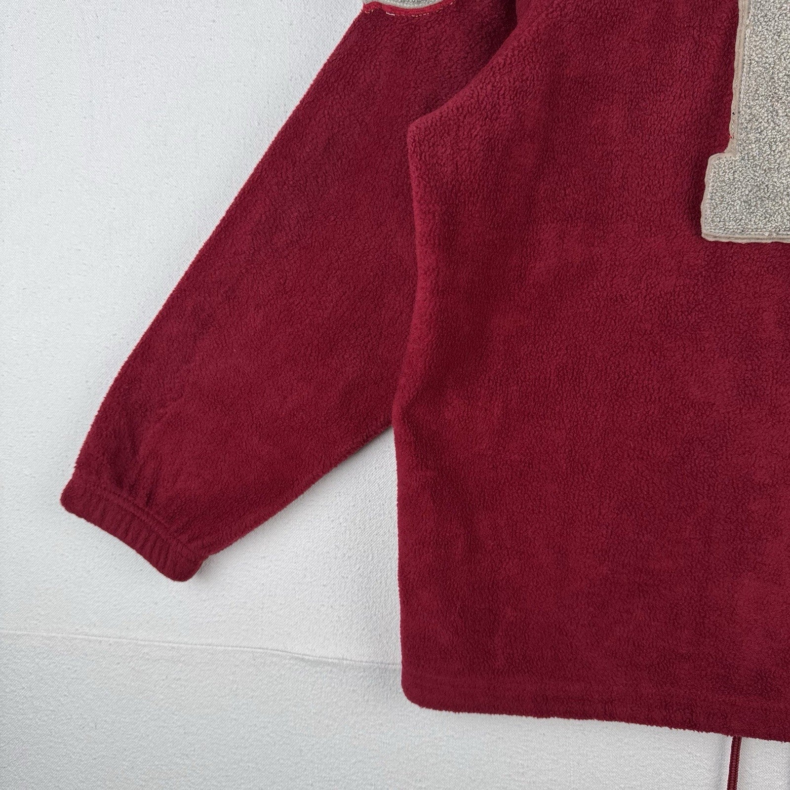 60’s Vtg Varsity Letterman Patches On Modern Red Fleece Jacket Fits Men S *Read