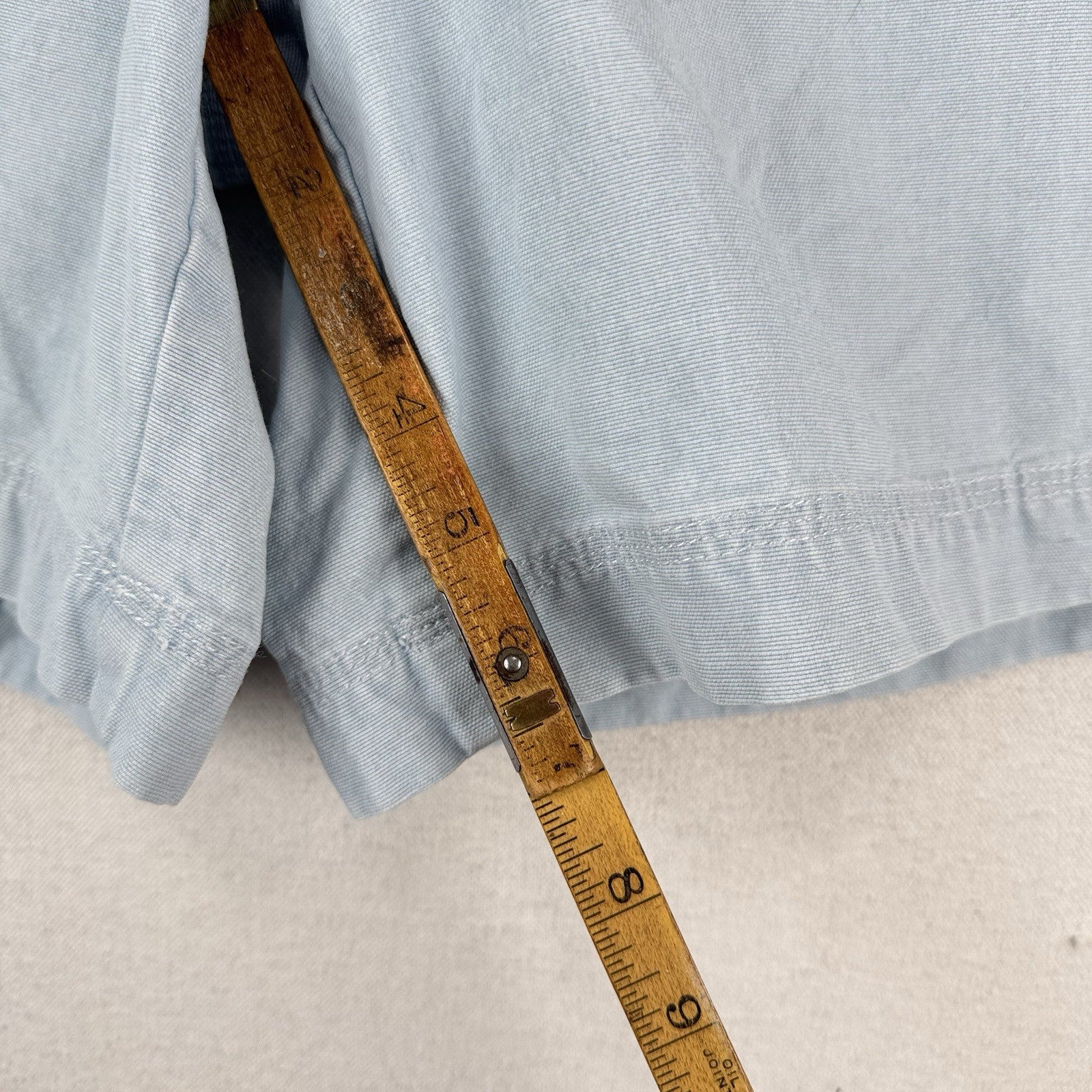 Vtg Lauren Ralph Lauren Chambray Blue Utility Cargo Shorts Womens 14 Cotton 6.5”
