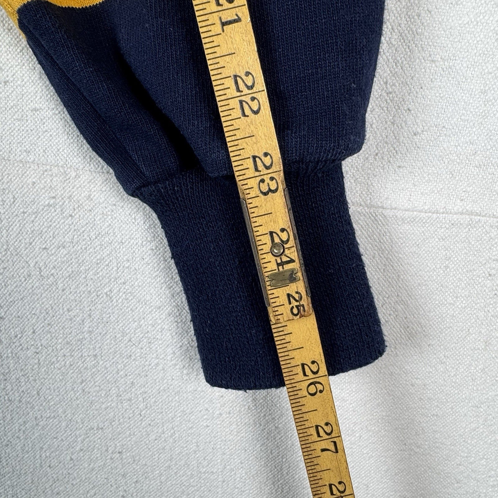 Barbarian Rugby Wear Men’s Large Soccer Navy & Yellow Striped Rugby Shirt