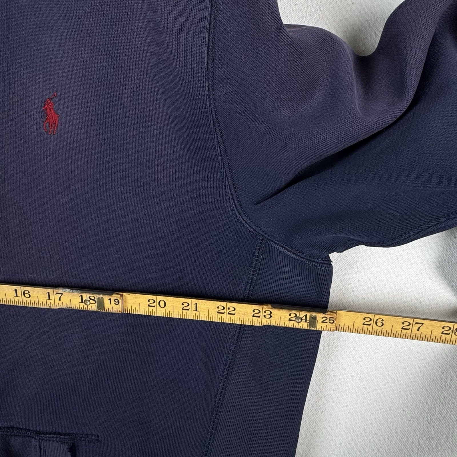 Vtg Polo Ralph Lauren Full Zip Men’s XL Thermal Hoodie Blue *Sunfaded/Distressed