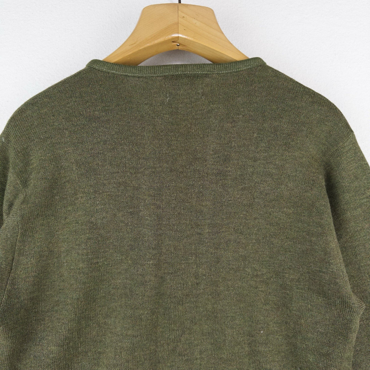 60’s Vtg Creslan & Rayon V-Neck Sweater Men’s M Grunge Kurt Cobain Olive