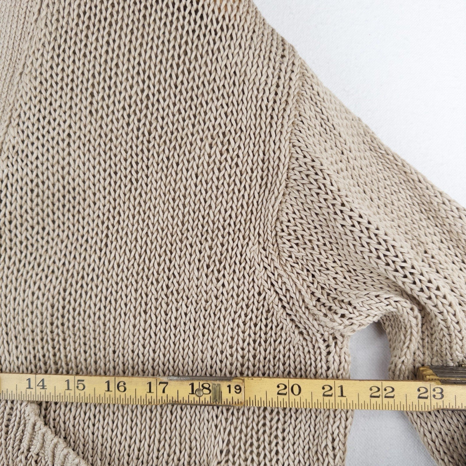 Polo Ralph Lauren Women’s S Tan Beige Linen Knit Button Front Cardigan Sweater
