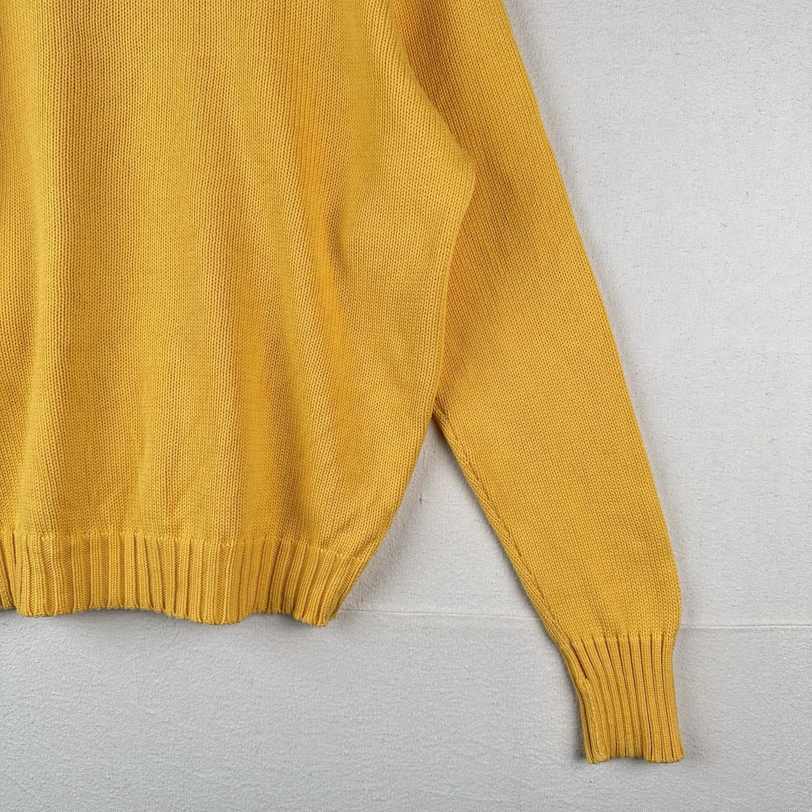 90’s Vintage Polo Ralph Lauren Sweater Men’s Large Yellow Knit Cotton *Read