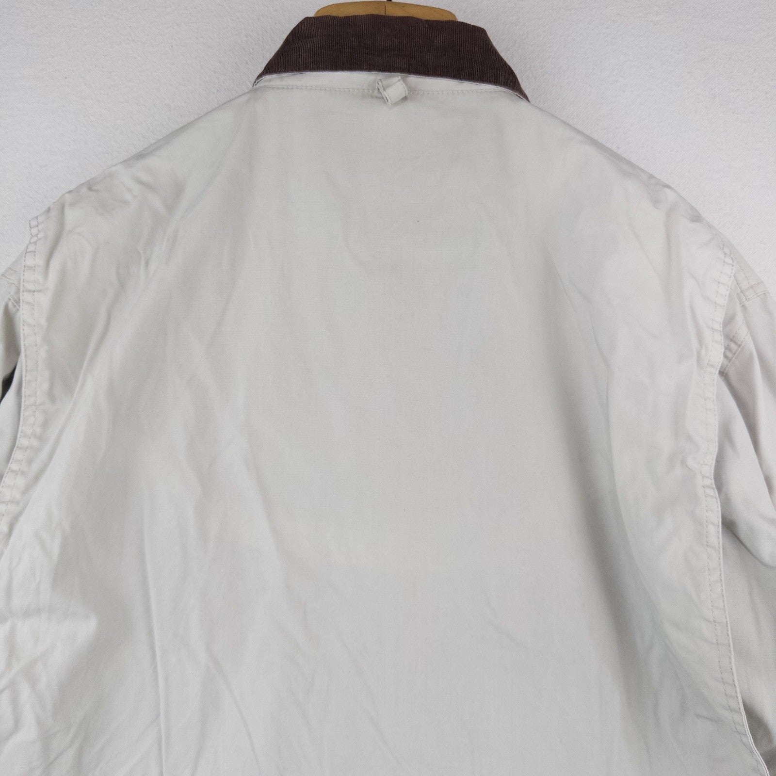 90’s Vtg J. Crew Oarsman Barn Jacket Chore Field Coat Corduroy Collar Beige M