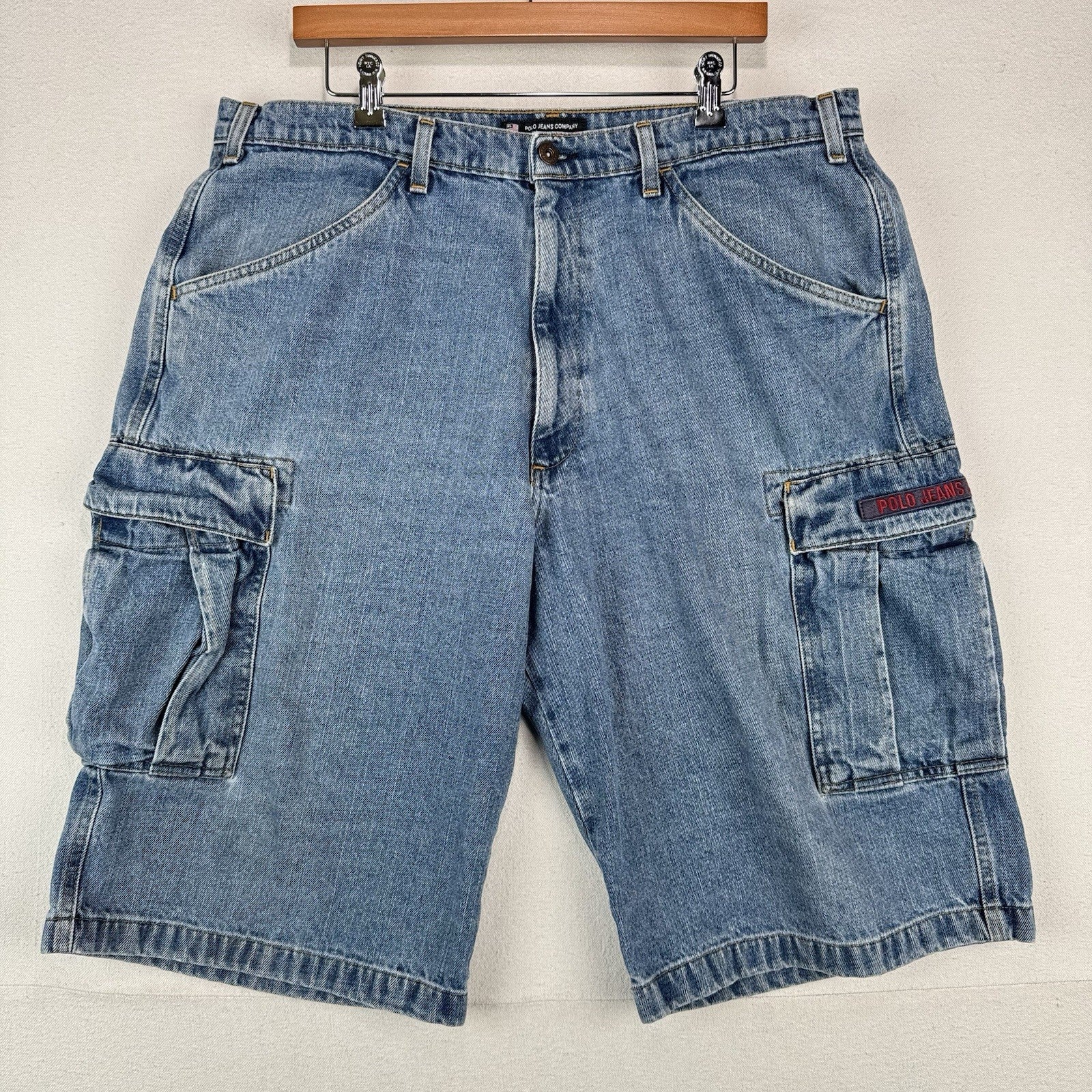 Ralph Lauren Polo Jeans Military RL2 Freighter Shorts Men’s 38x13 Blue Denim