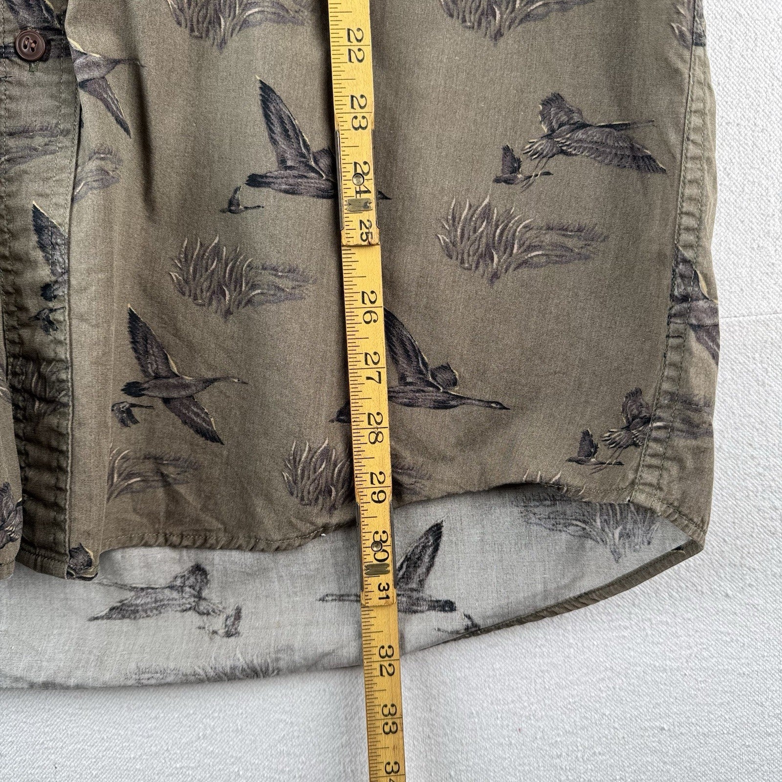 Chaps Ralph Lauren Mens XL Button Down Shirt Ducks Brown Long Sleeve
