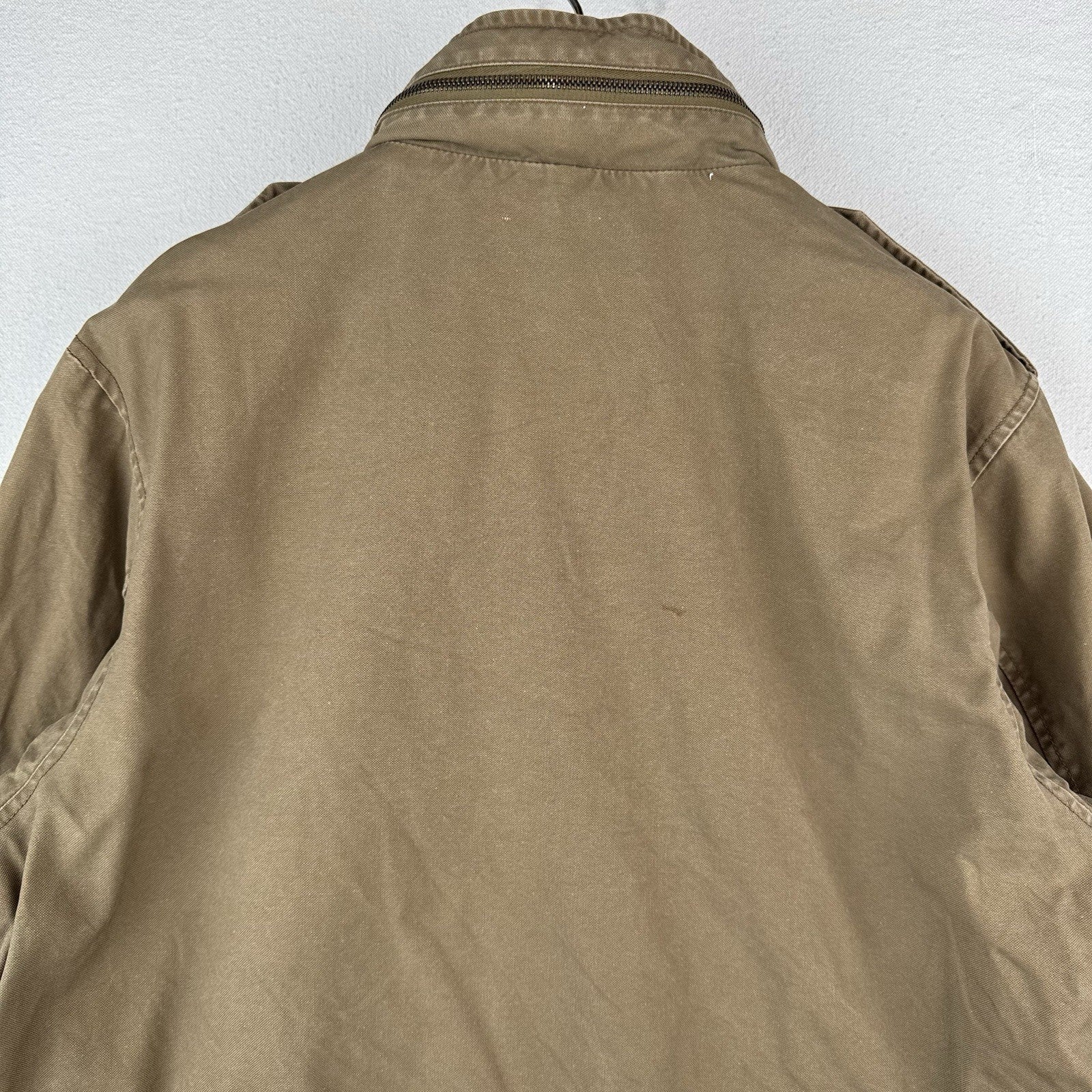 American Eagle M-65 Style Field Jacket Mens L Khaki Military Stowaway Hood *Read