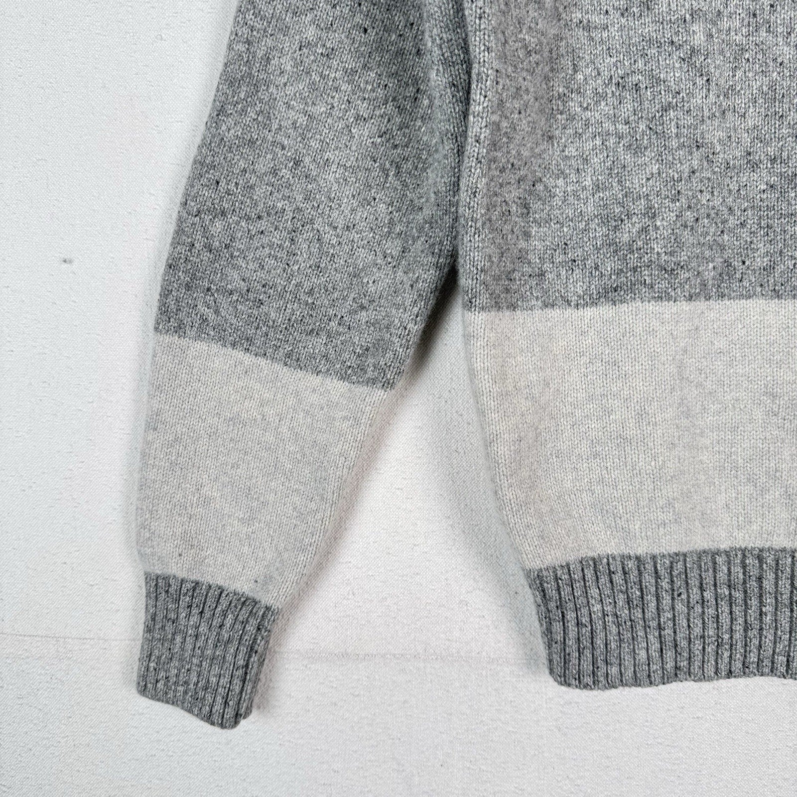 Gap Lambswool Sweater Men's Donegal Eng Stripe Gray Off-white Medium