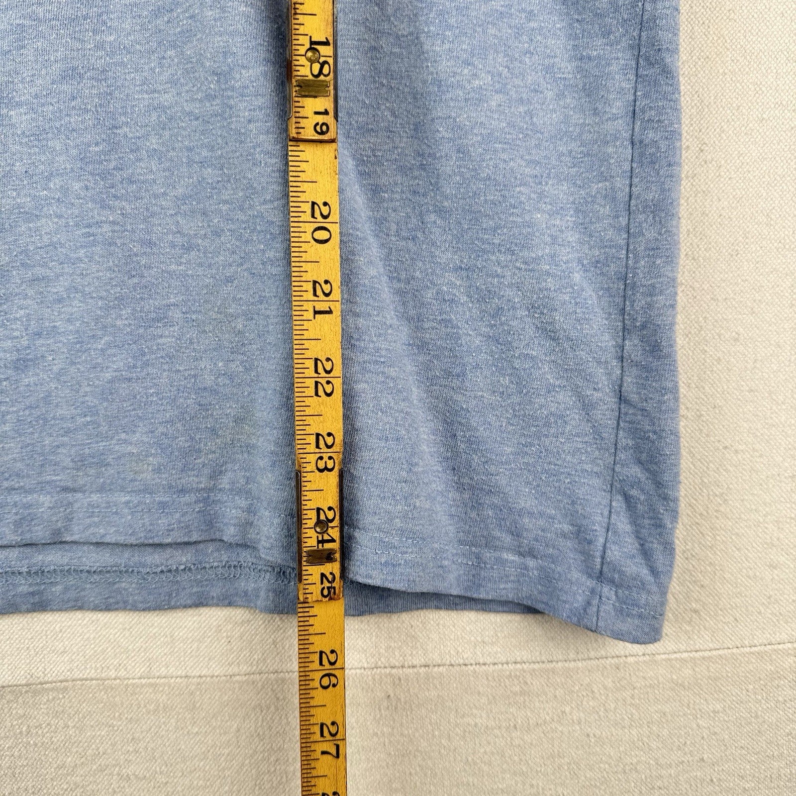 Vtg Polo Ralph Lauren Marled Powder Blue Ringer TShirt Mens Small *Distressed