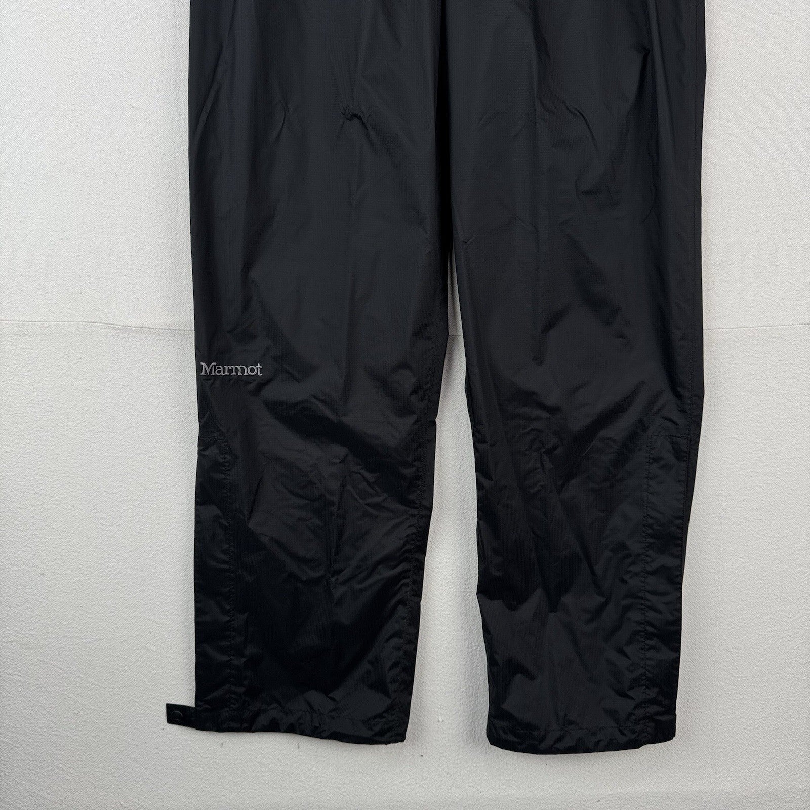 Marmot Pants Men’s L Black Ripstop Side Zip PreCip Eco Rain Waterproof Hiking