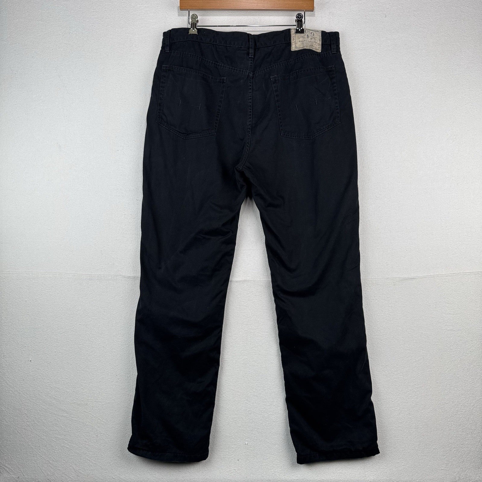 Vintage Polo Ralph Lauren Men’s 38x32 Black Lined Chino Pants Red Plaid