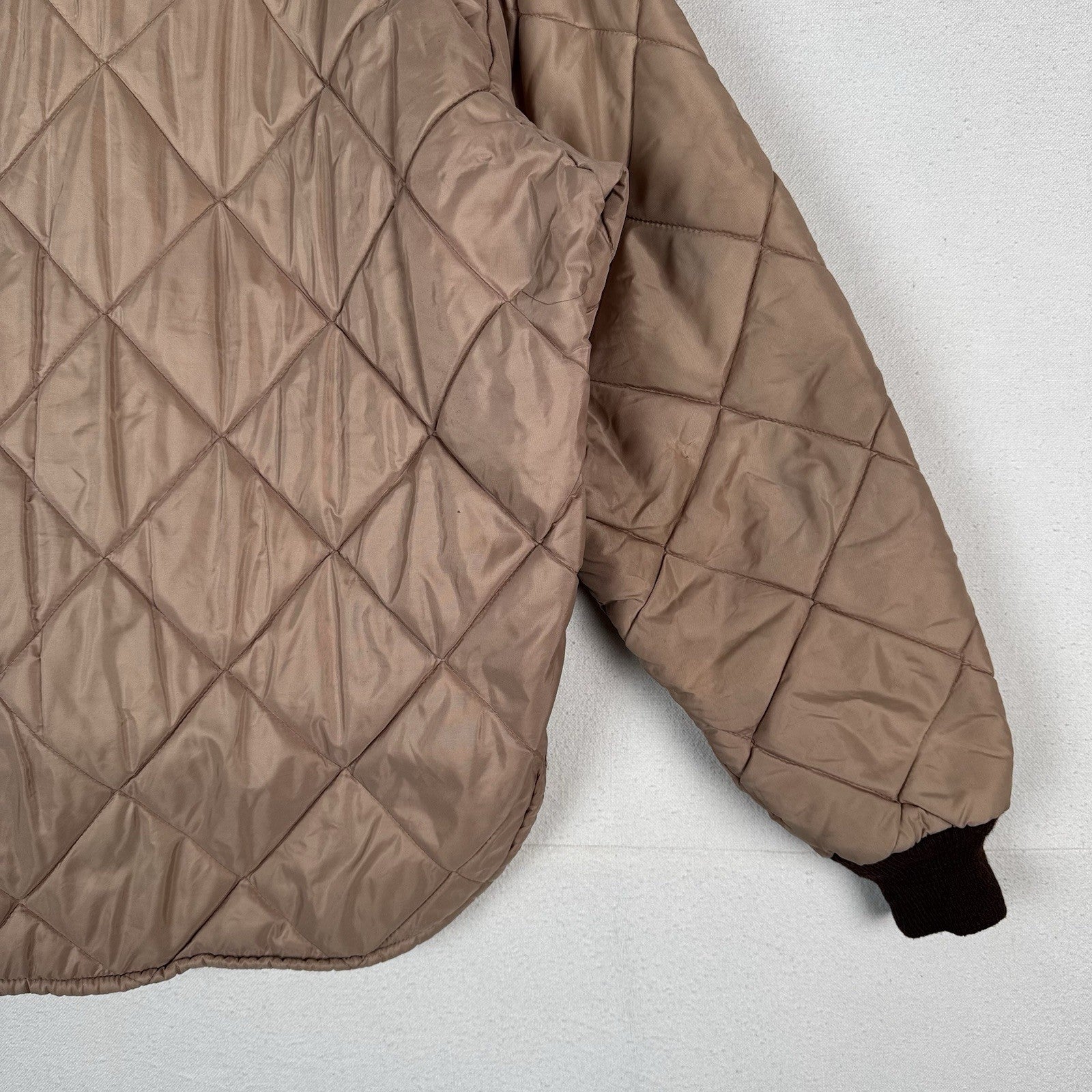 60’s Vintage Bob Allen Quilted Jacket Pants Set Long Underwear Men's XL Brown