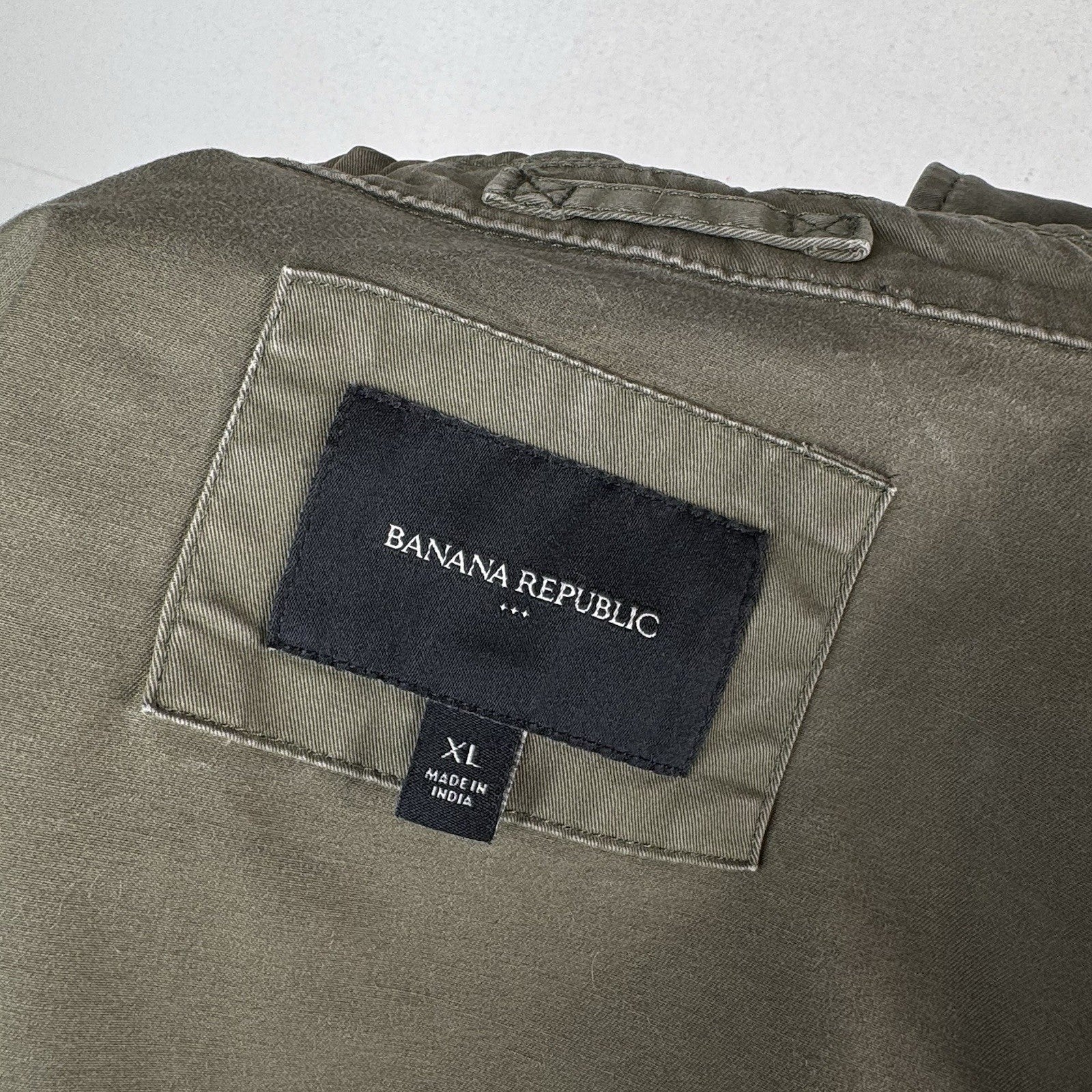 Banana Republic Military Jacket Womens XL 4-Pockets Green Cinch Waist *Read