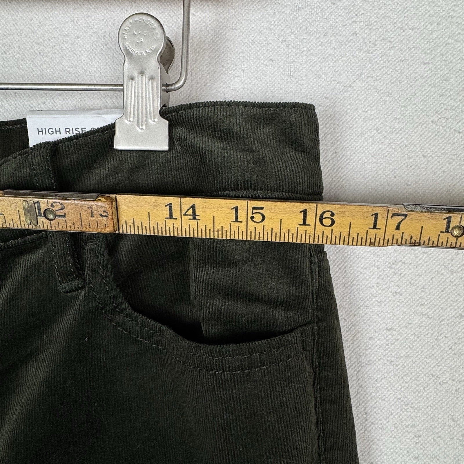 NWT Loft Jeans Women’s 10 Corduroy High Rise Skinny Green Button Fly Stretch