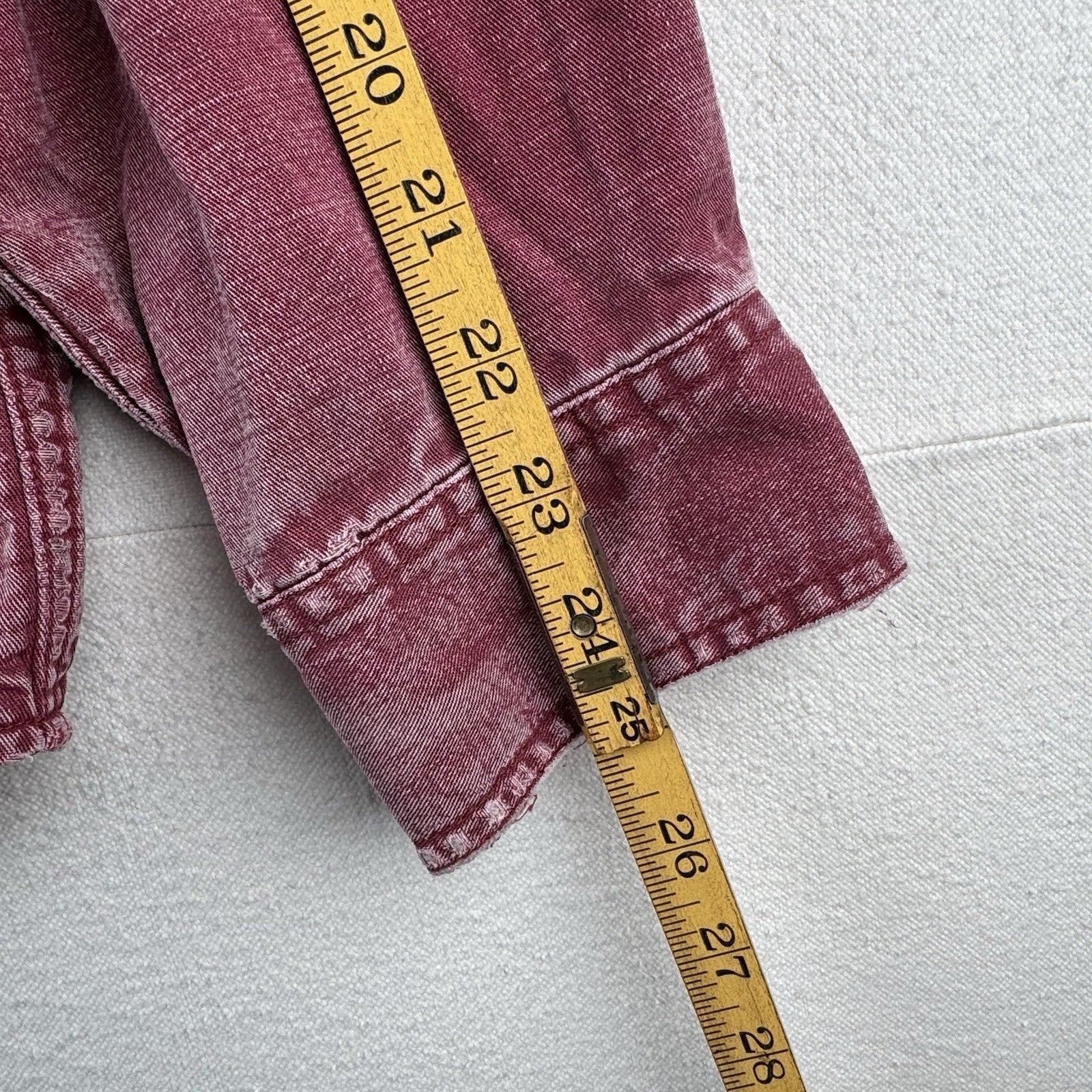 Vtg LL Bean Hurricane Shirt Mens Large Wine Red Plaid Flannel Lined Distressed