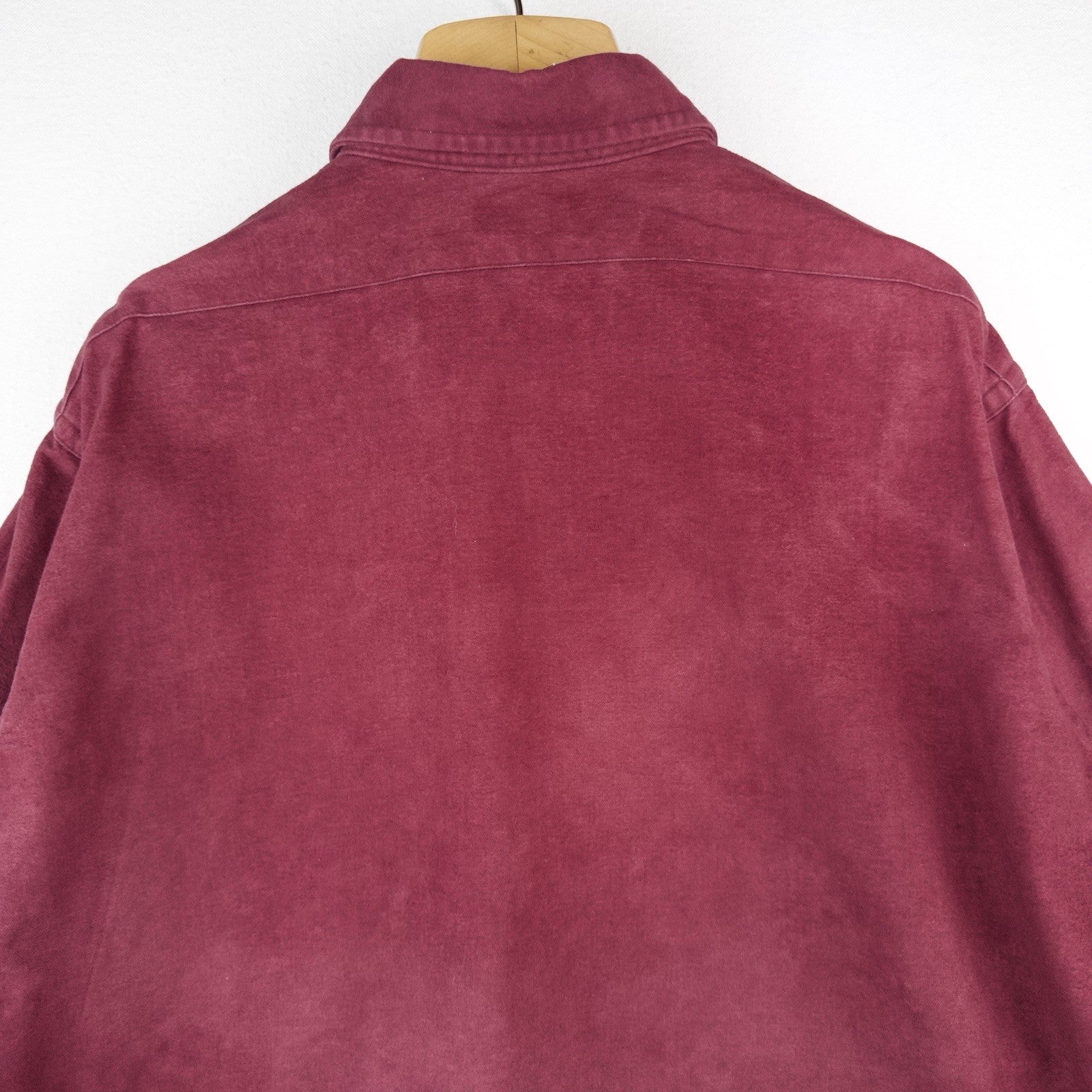 80’s Vtg L.L. Bean Chamois Cloth Shirt Men's 17.5 (XL) Maroon Made In USA