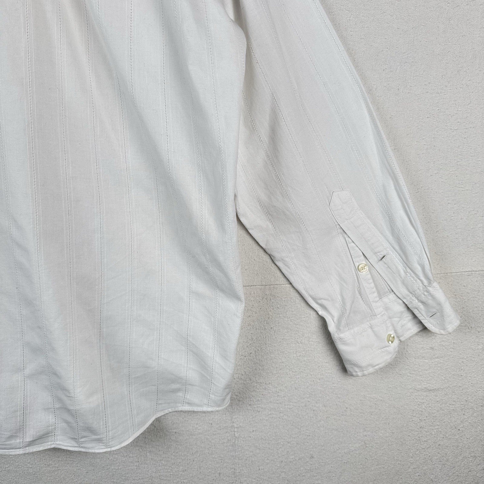 Vtg Polo Ralph Lauren Mens 2XL Chapman White Dobby Button Up Shirt 100% Cotton