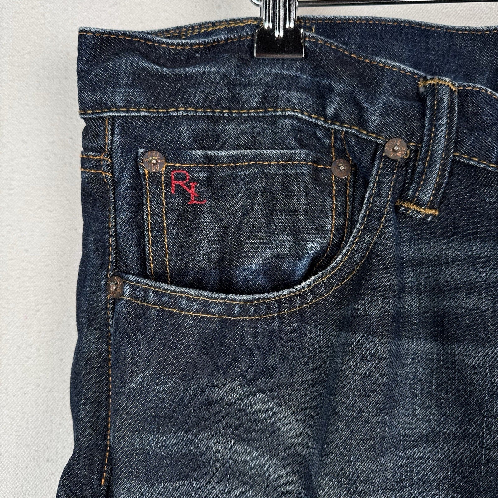 Polo Ralph Lauren 018 Jeans Mens 36x30 Slim Straight Dark Rinse Denim