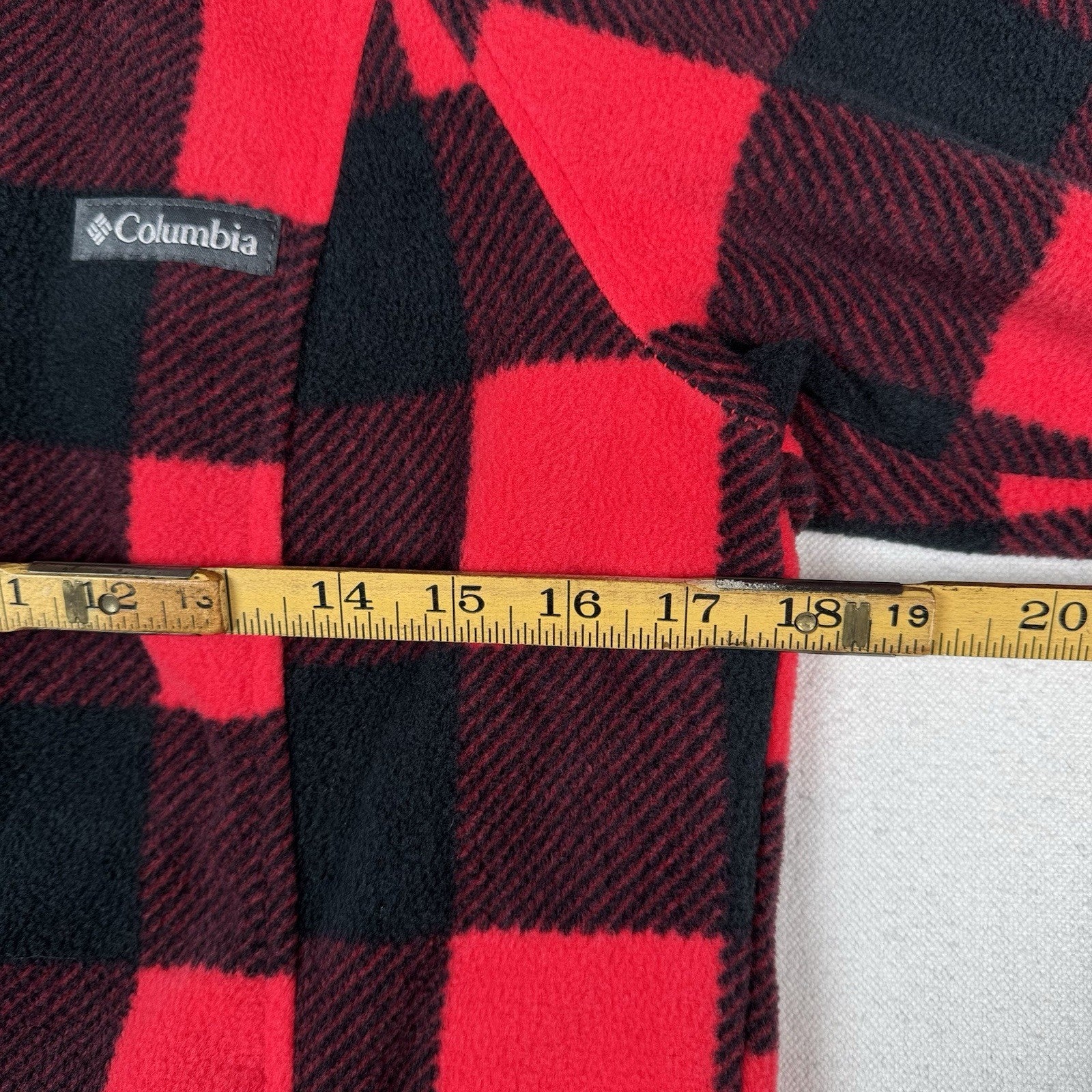 Columbia Women’s Small Buffalo Plaid Fleece Jacket Red Black Full Zip NWT