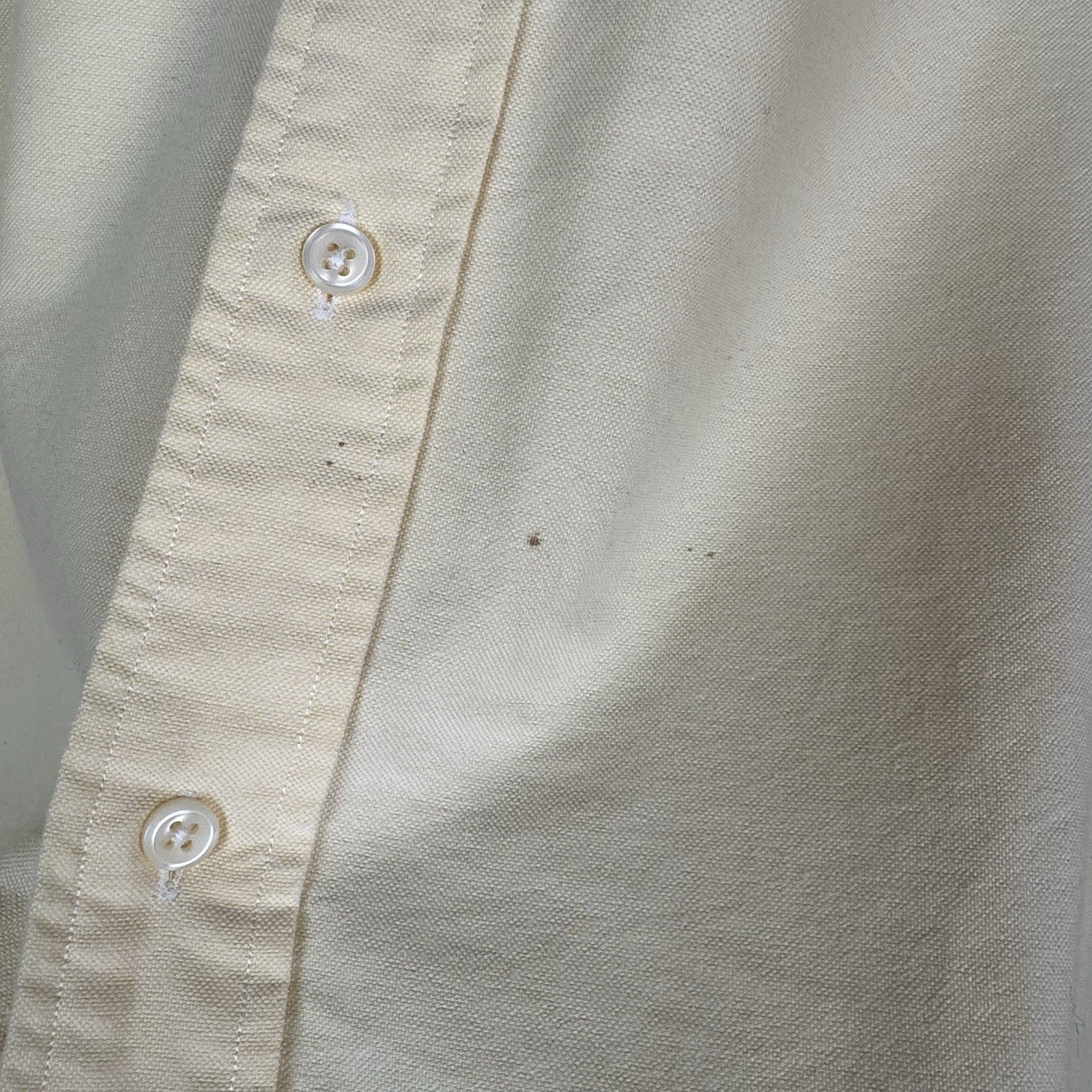 Vtg Ralph Lauren Mens 2XL Yellow Classic Fit Button Down Oxford Shirt Flesh Pony